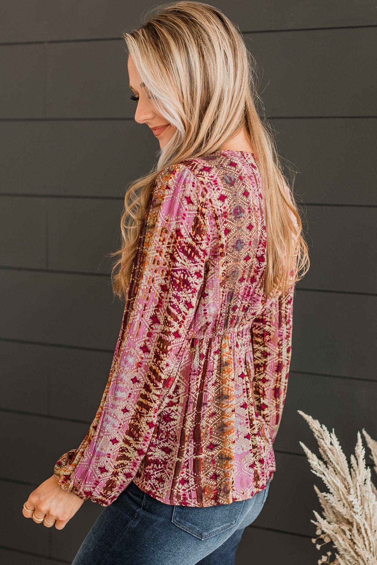 Inspired By You Printed Blouse- Orchid - Image 5