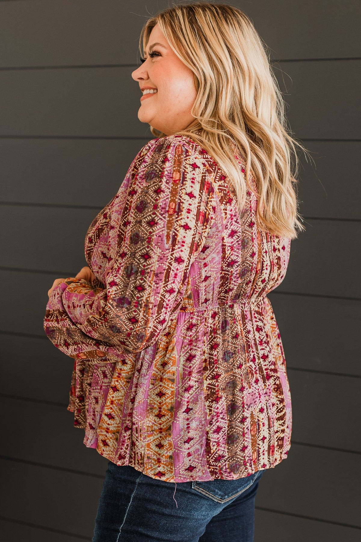 Inspired By You Printed Blouse- Orchid - Image 6