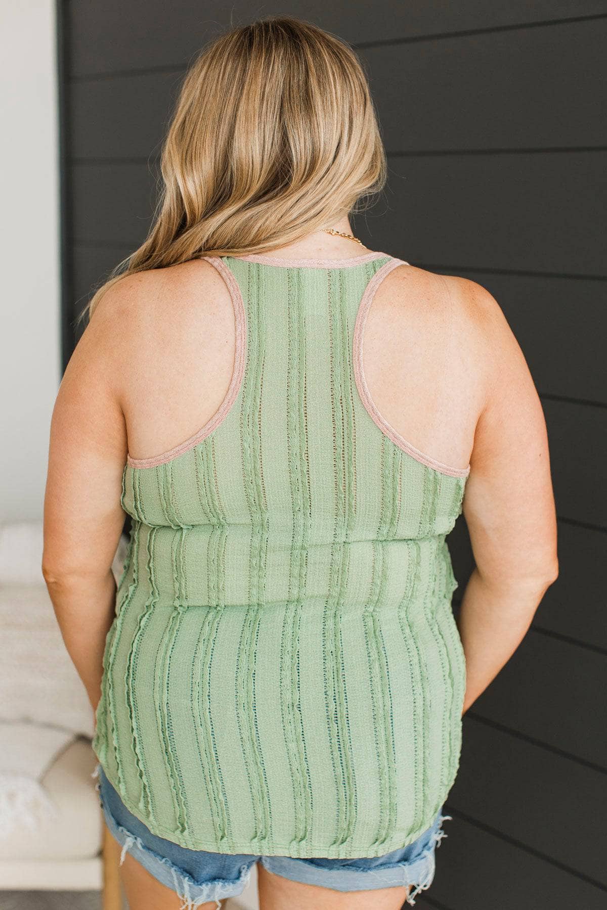 Inspiring Adoration Ruffle Tank Top- Light Sage - Image 8
