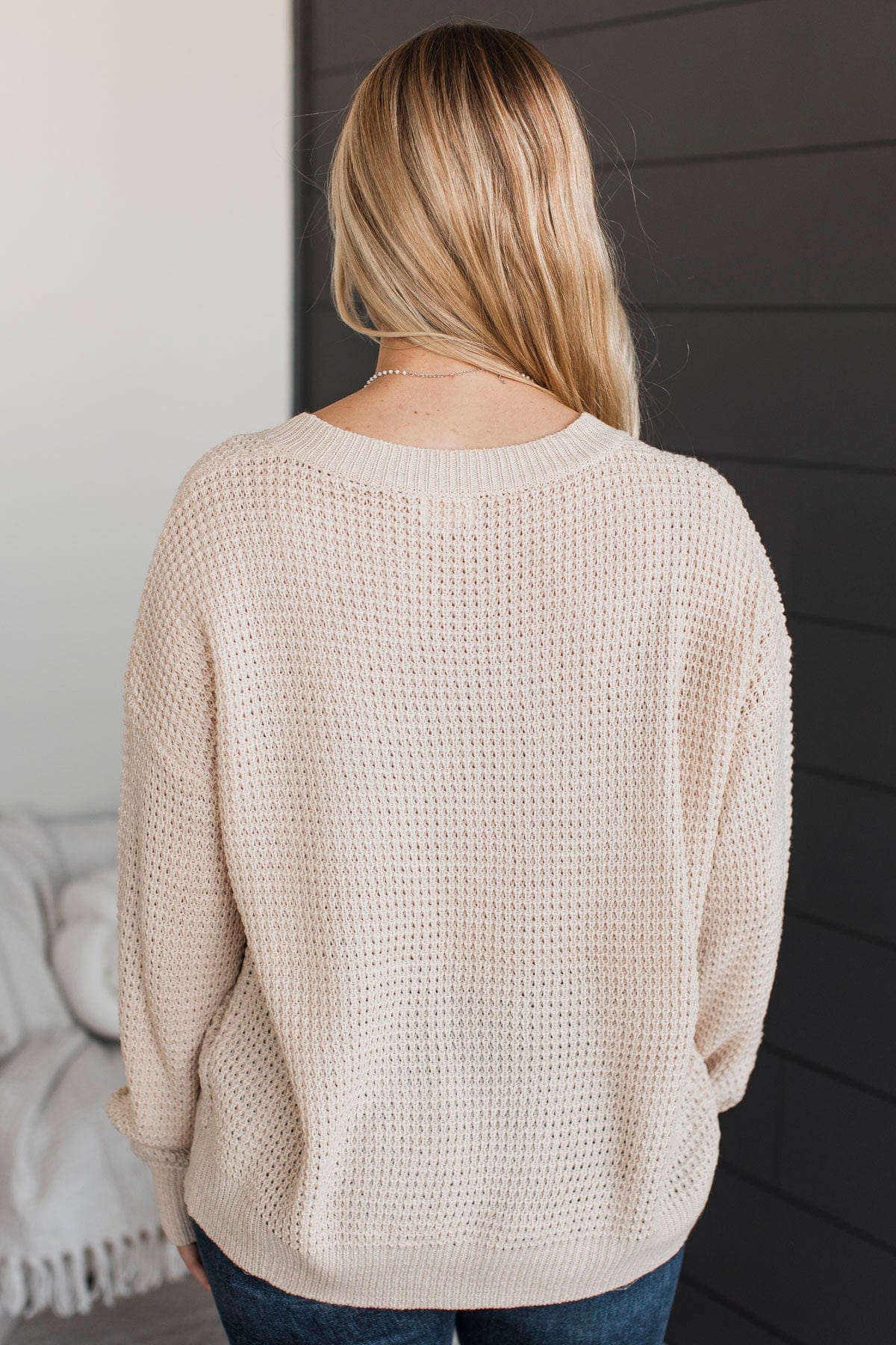 Inspiring Love V-Neck Sweater- Oatmeal - Image 7