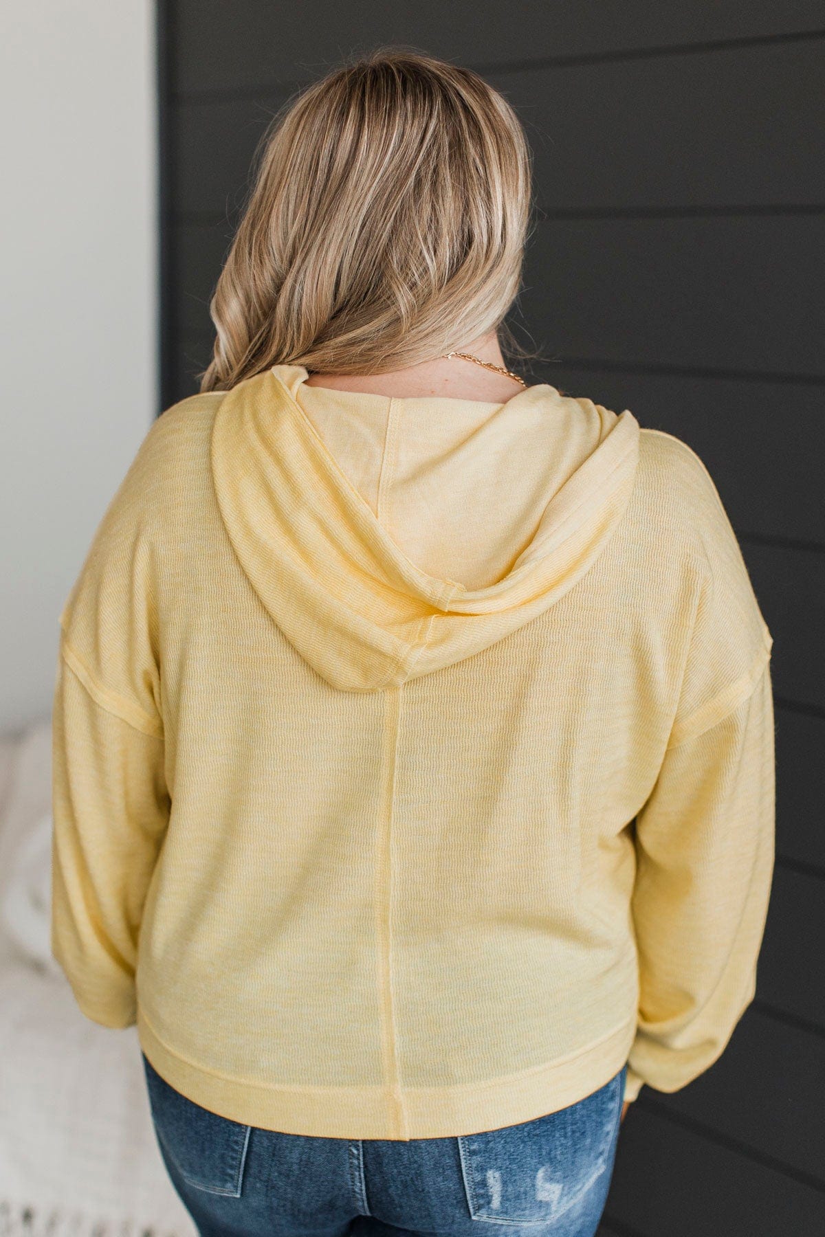 Inspiring You Hooded Pullover Top- Light Yellow - Image 7