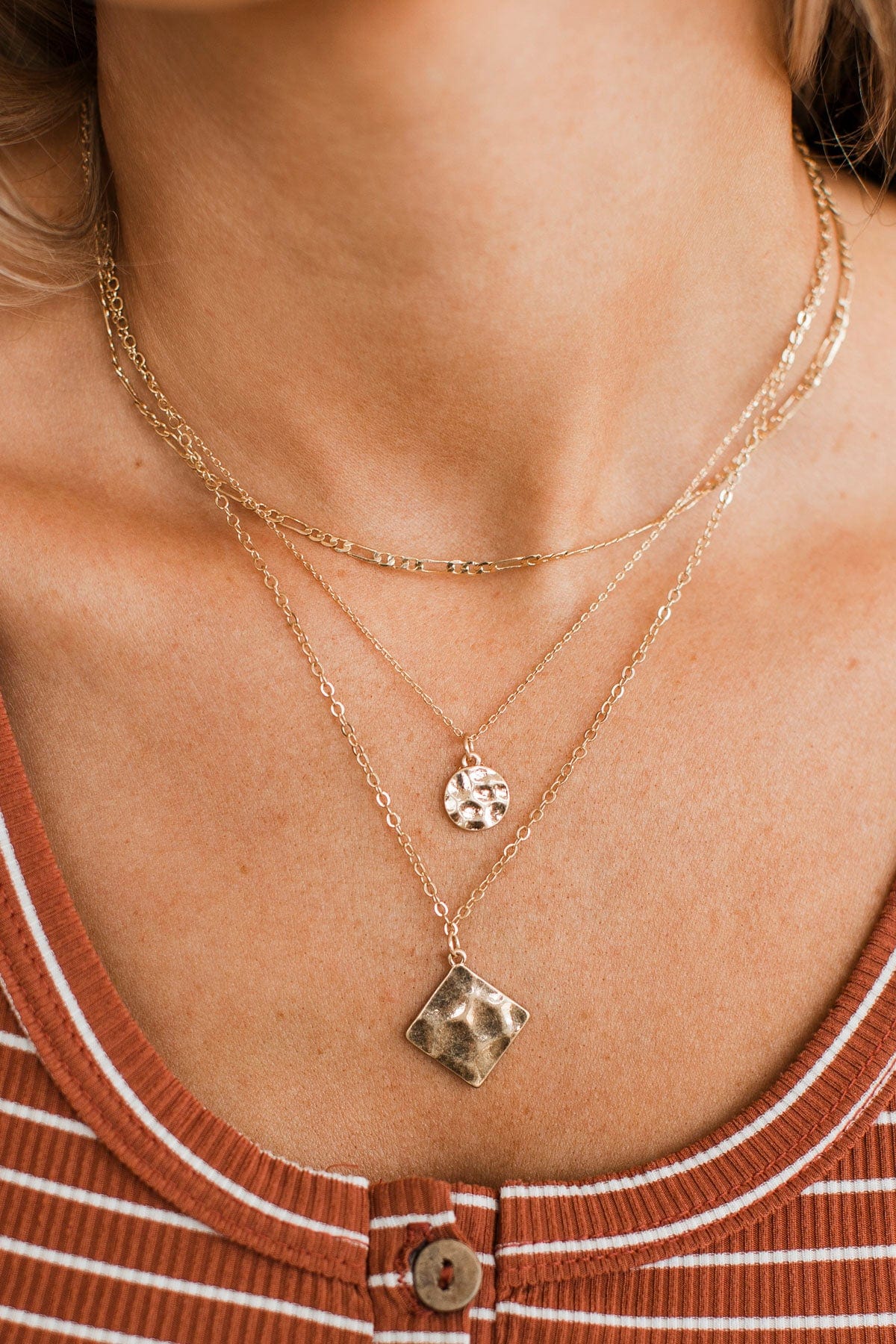 Instant Icon Necklace & Earring Set- Gold