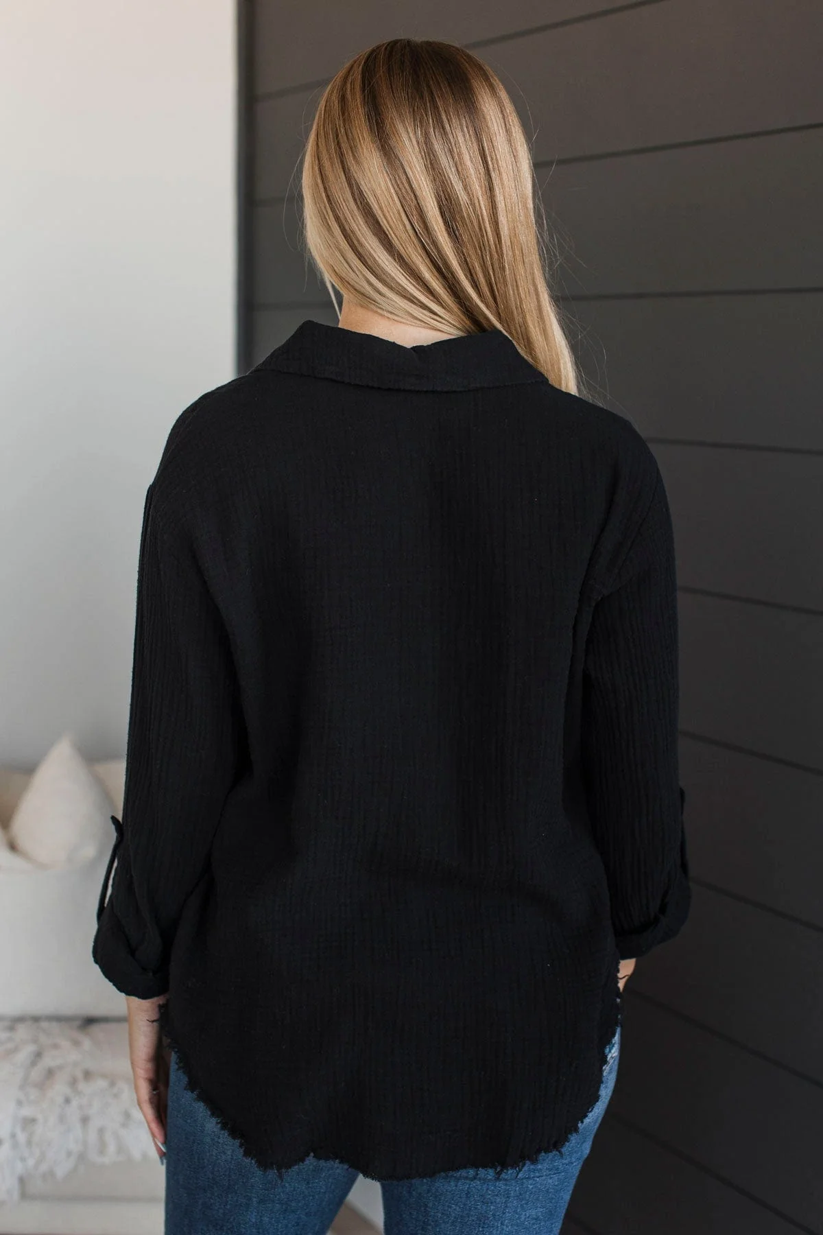 Intense Beauty Button Top- Black - Image 7