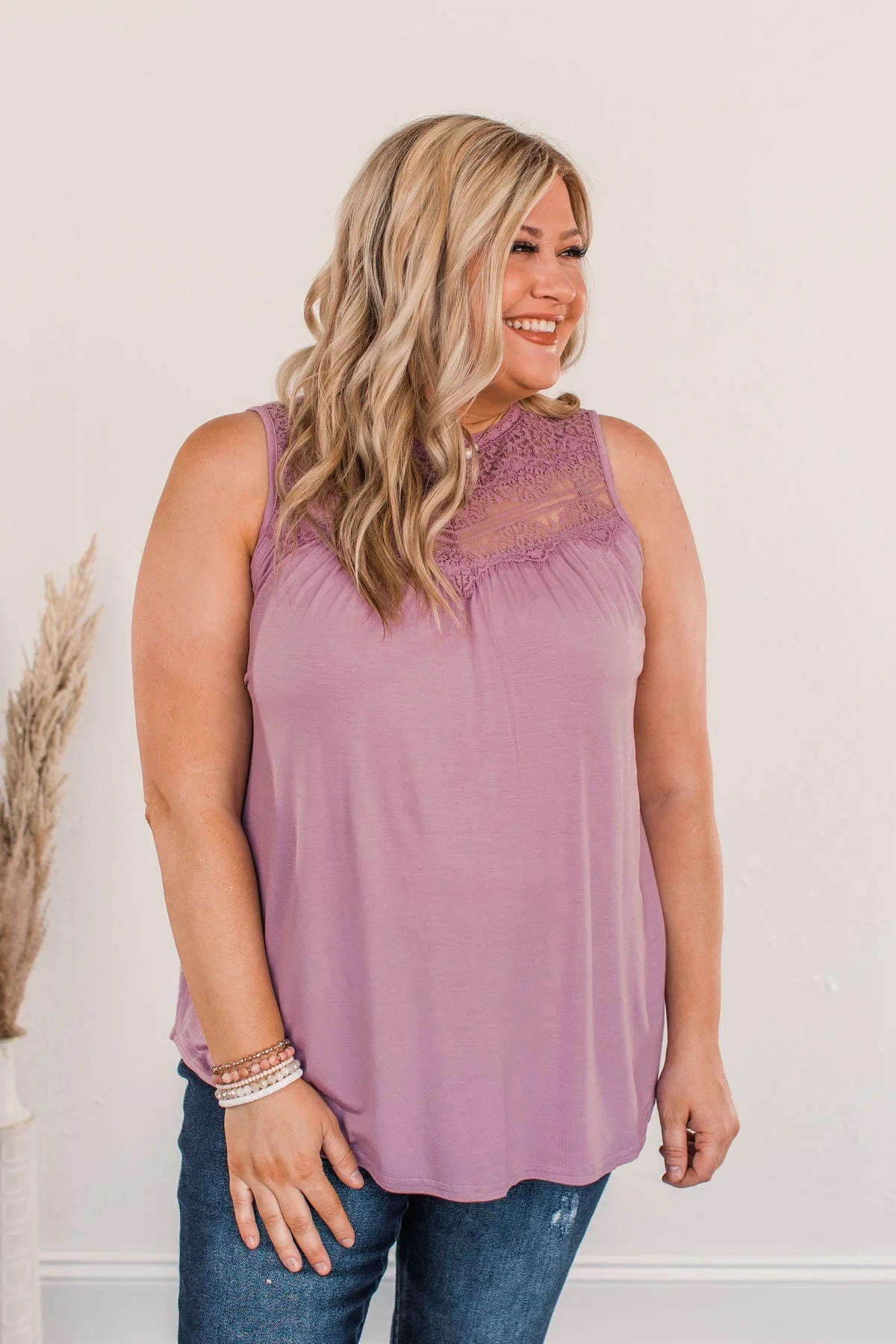 Intertwined Forever Lace Tank- Lilac - Image 8