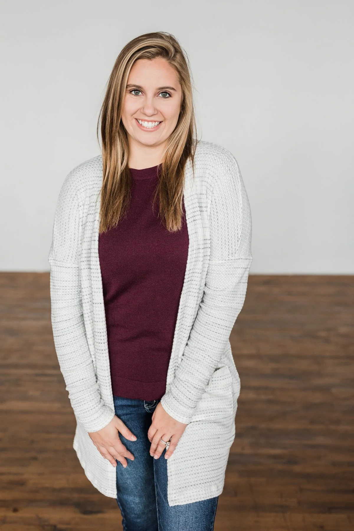 Into The Stars Lightweight Cardigan- Ivory & Grey - Image 3
