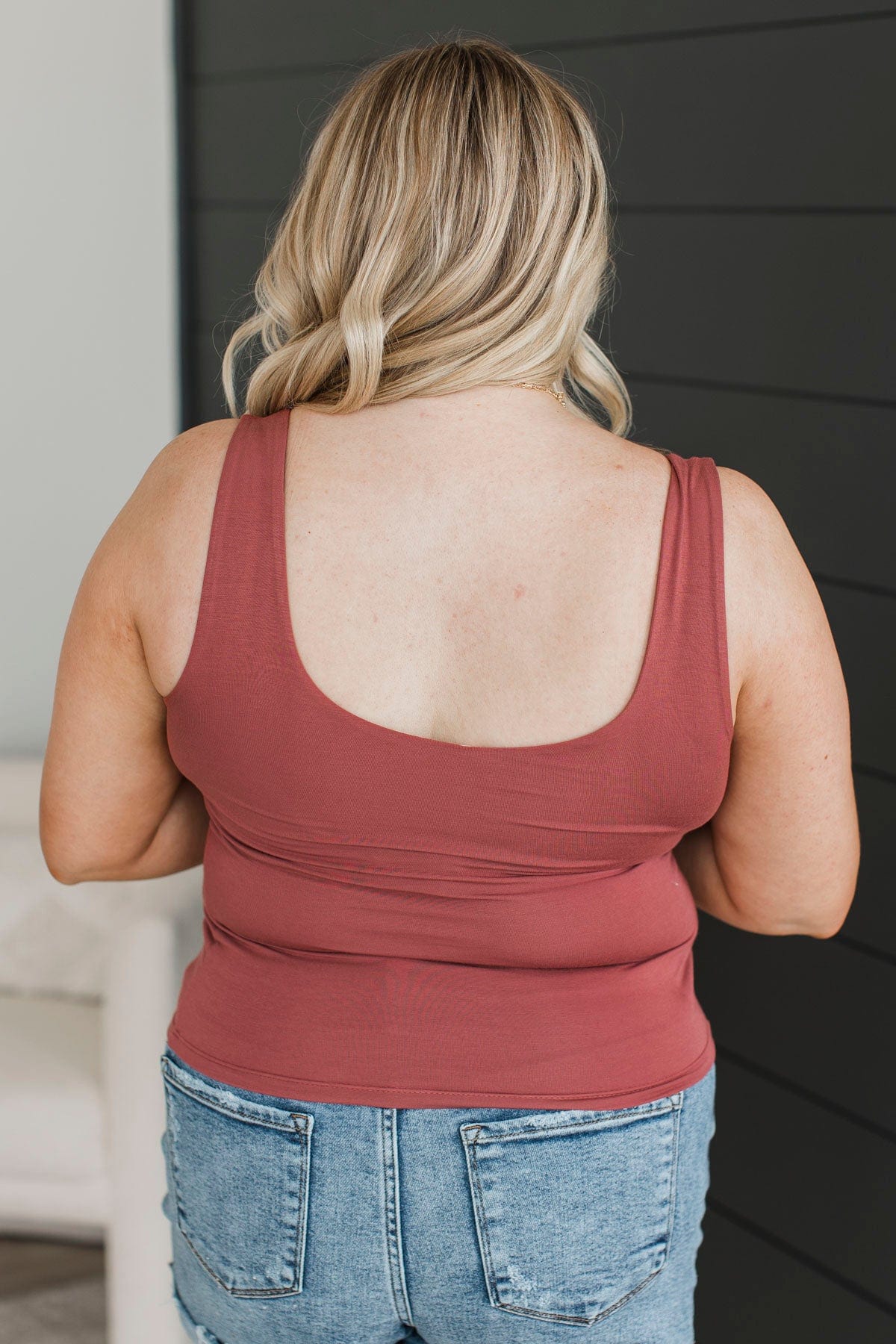 Isn't She Lovely Knit Tank Top- Brick - Image 7