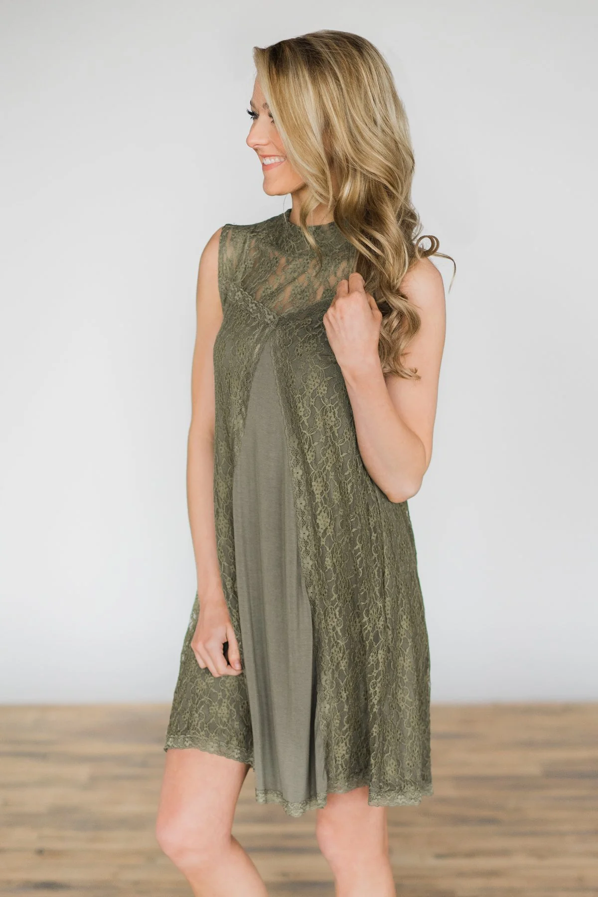 It Must Be Love Dress - Olive - Image 7