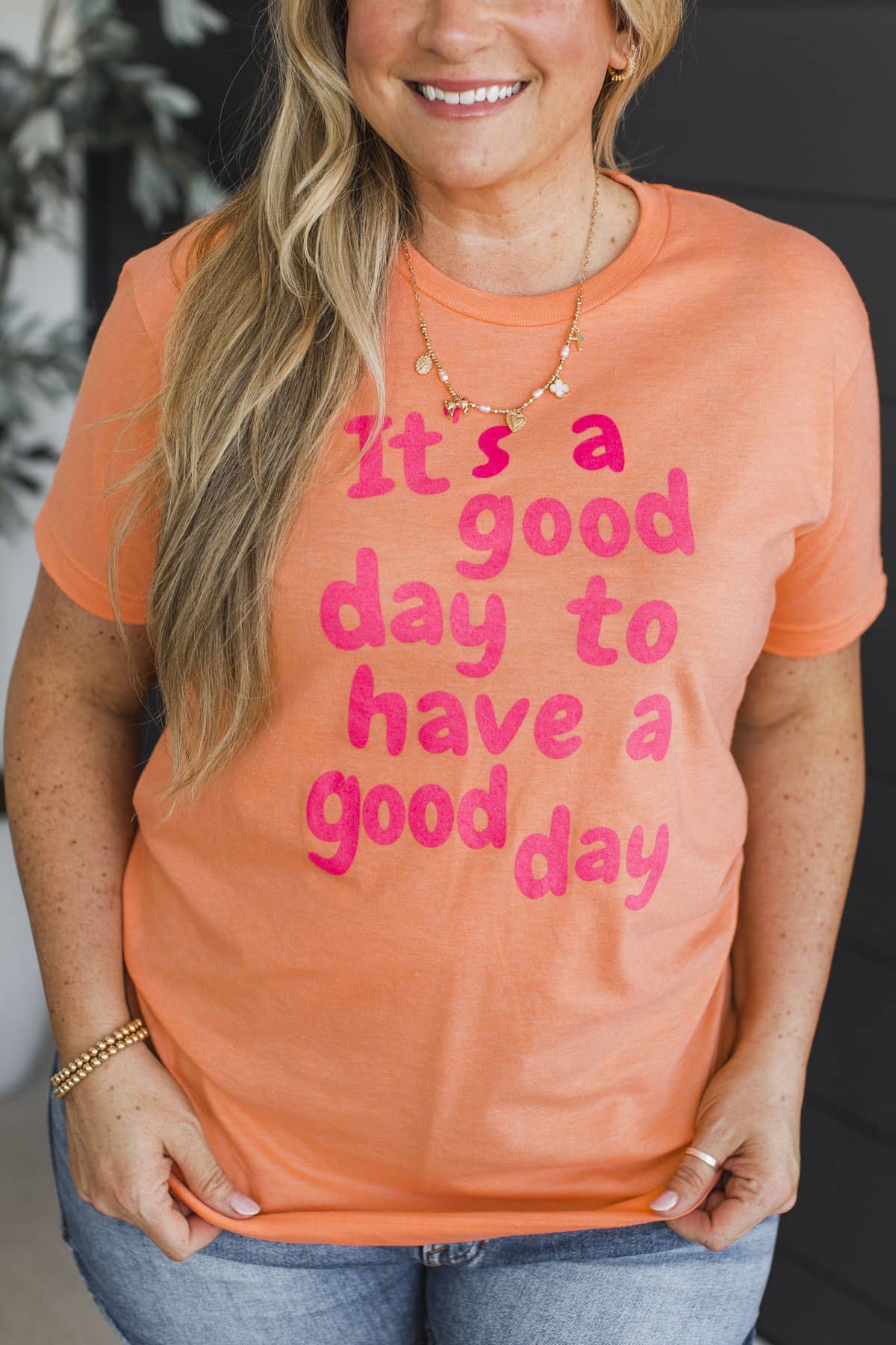 "It's A Good Day To Have A Good Day" Graphic Tee- Orange