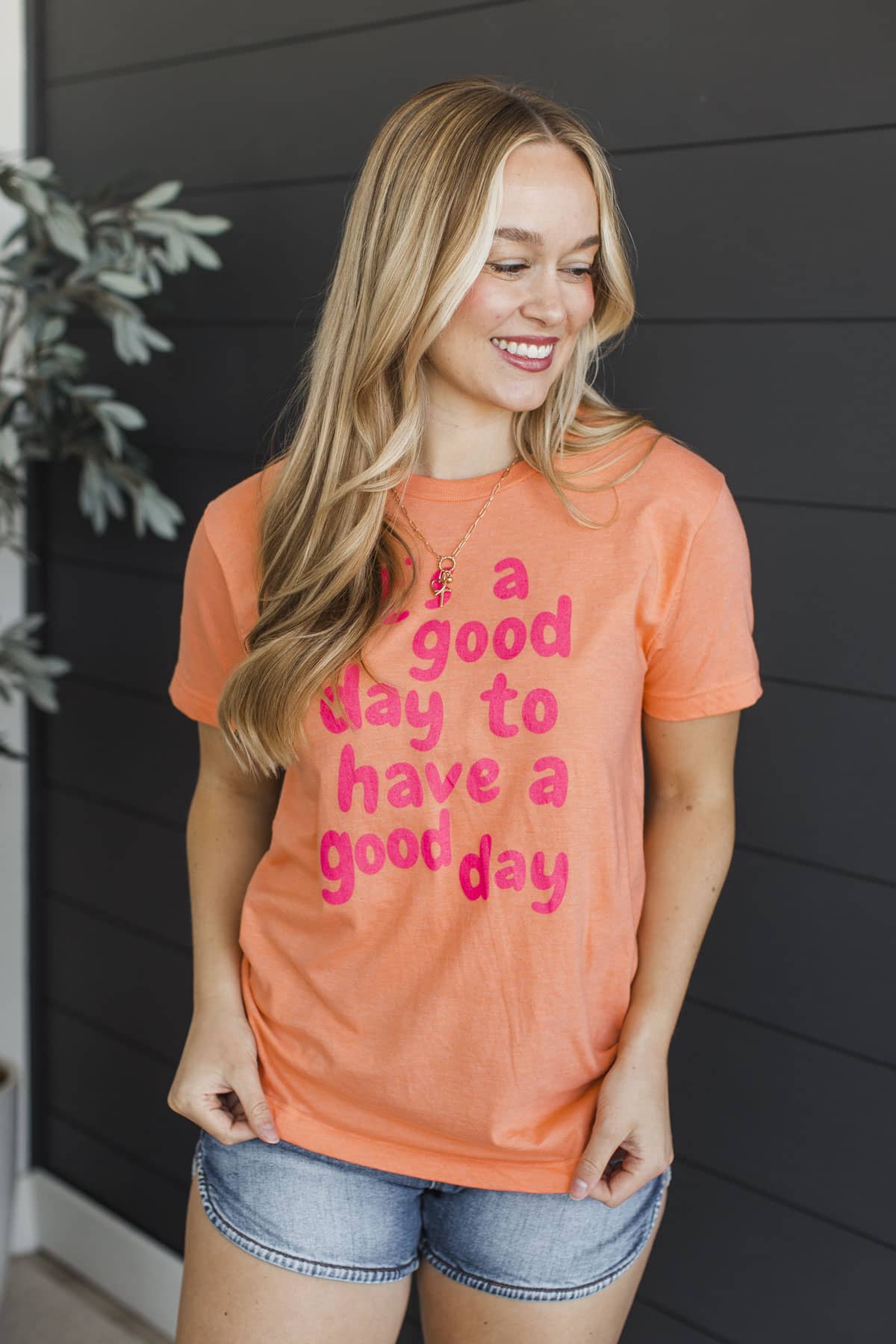 "It's A Good Day To Have A Good Day" Graphic Tee- Orange - Image 4