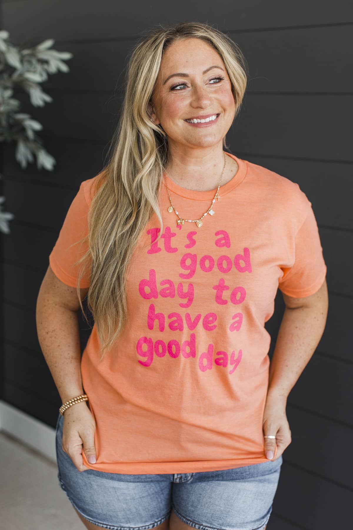 "It's A Good Day To Have A Good Day" Graphic Tee- Orange - Image 5