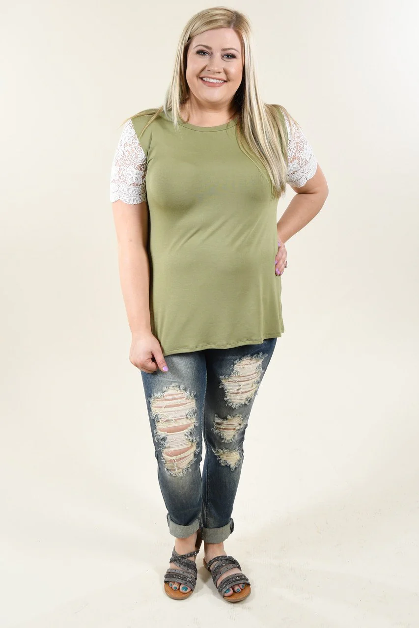 It's All Cool Detail Sleeve Top ~ Olive - Image 7