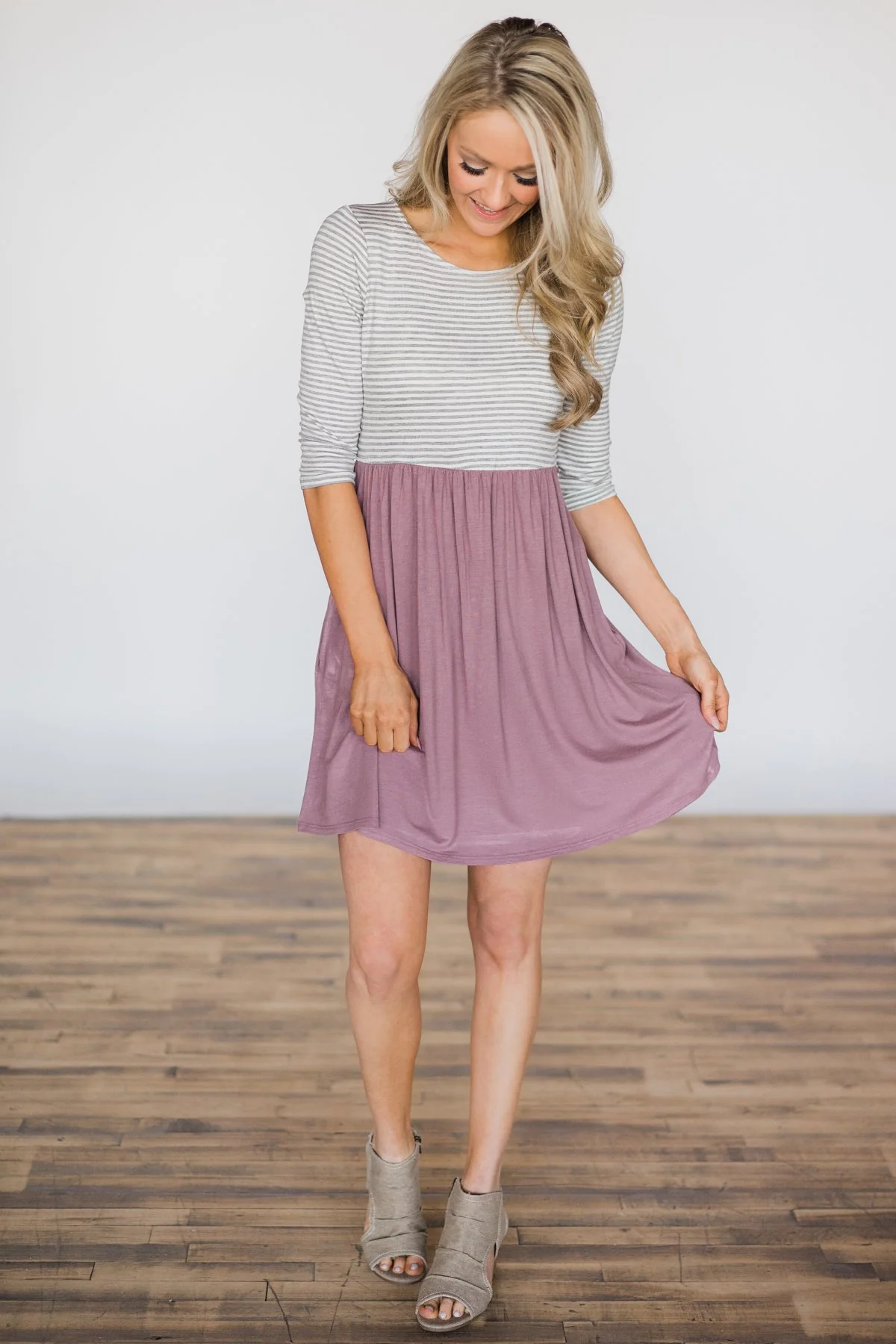 It's Your Love Striped Dress ~ Dusty Lilac - Image 4