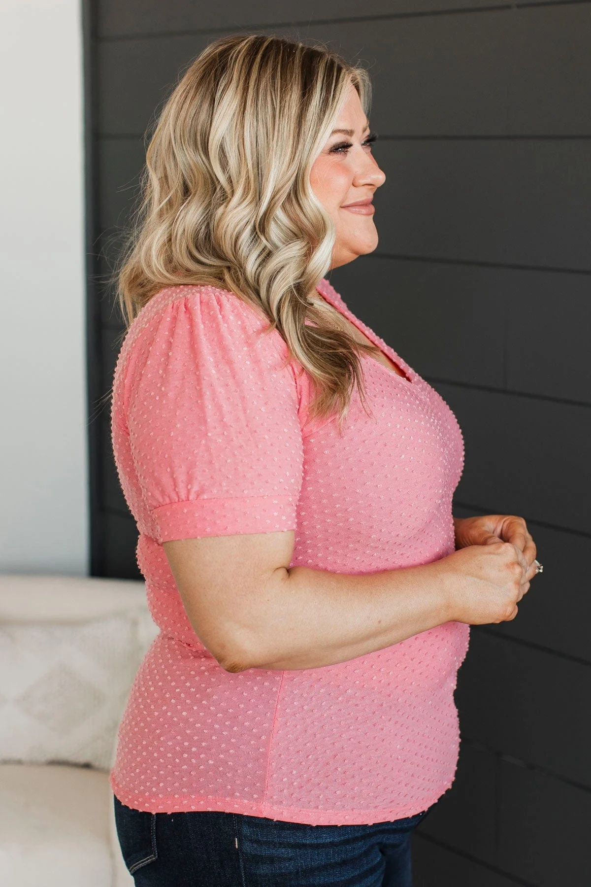 It's Your Moment V-Neck Top- Pink - Image 6
