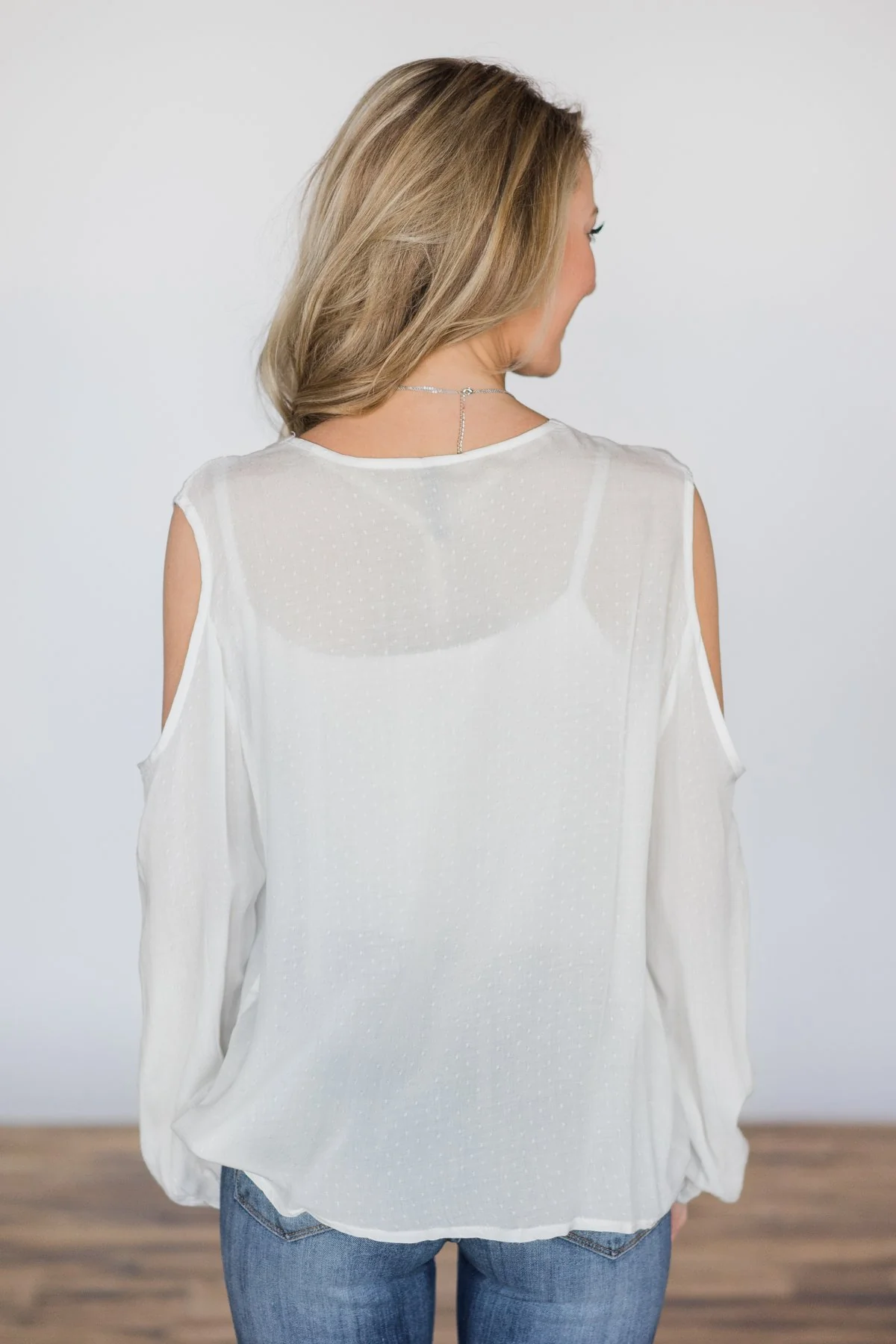 Ivory Cold Shoulder Top - Image 5