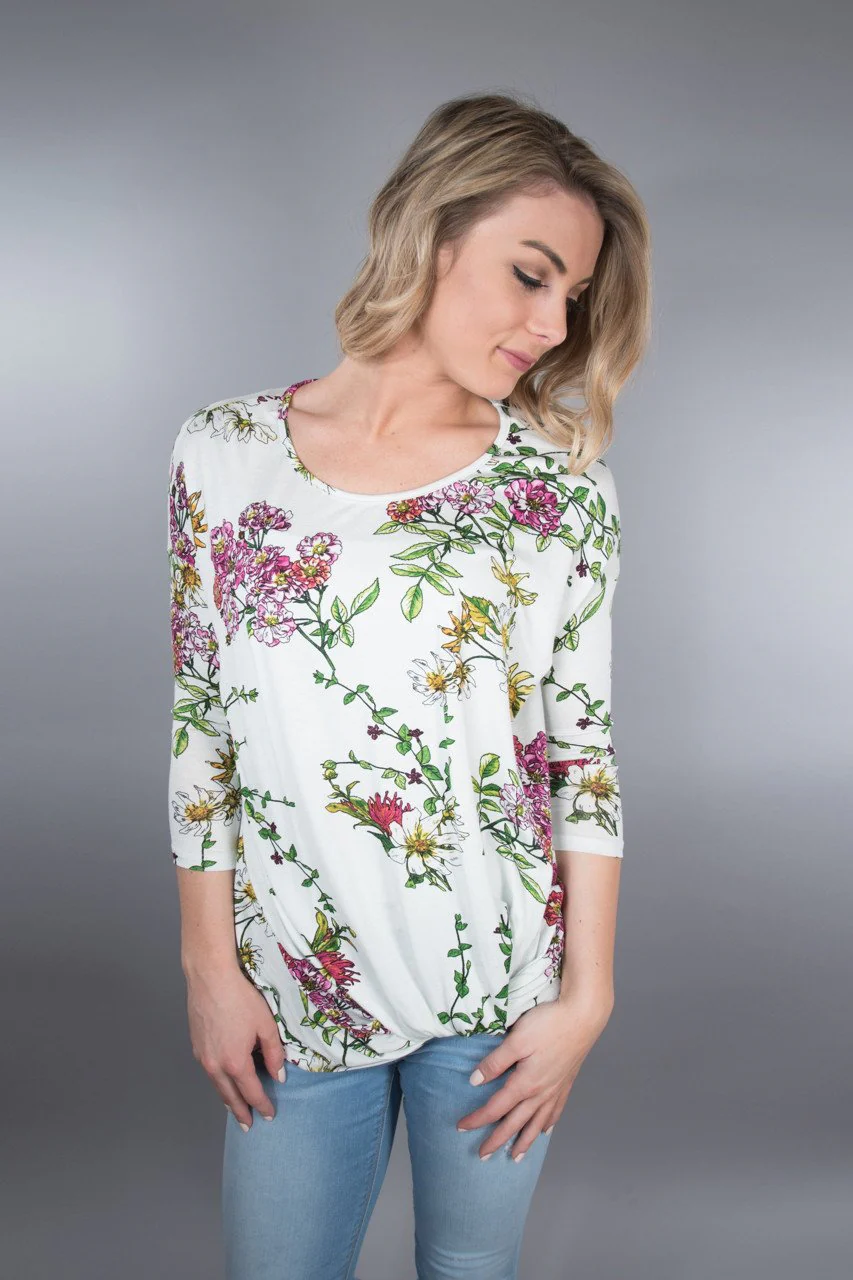Ivory Knot Floral Top - Image 2