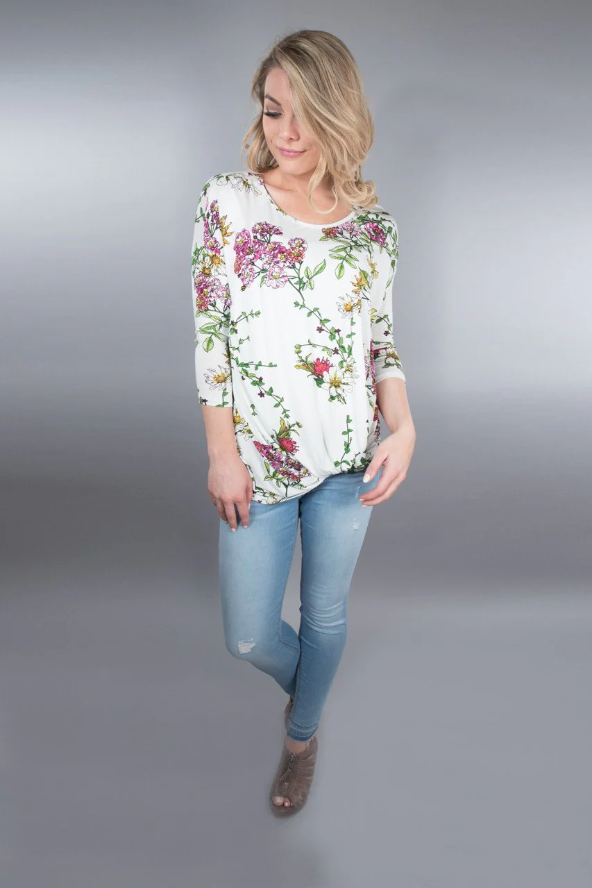 Ivory Knot Floral Top - Image 3