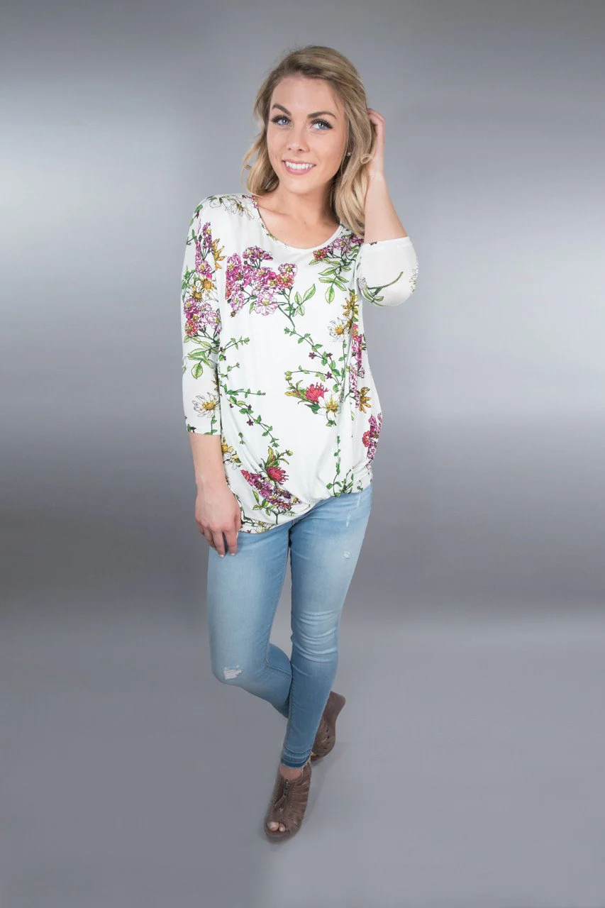 Ivory Knot Floral Top - Image 4