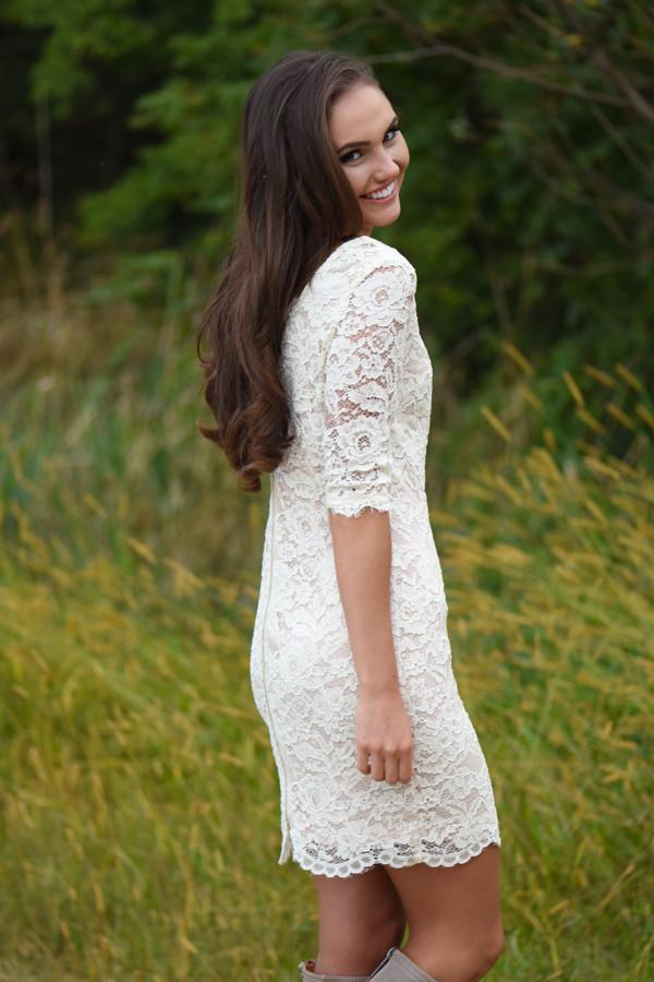 Ivory Lace Dress - Image 3
