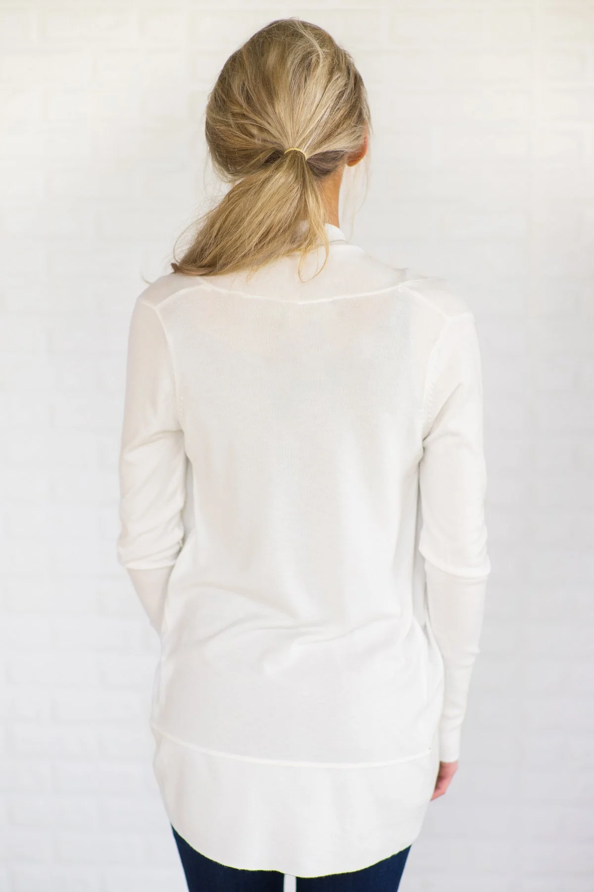 Ivory Drape Cardigan - Image 4