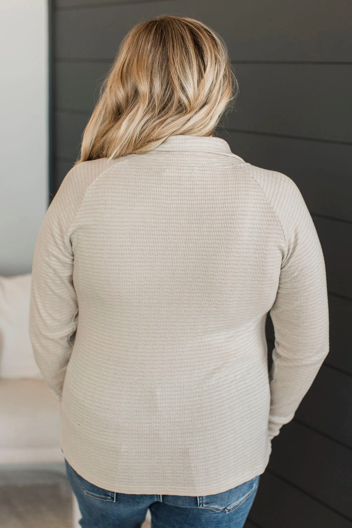 Join The Club Quarter Zip Pullover Top- Bone - Image 8
