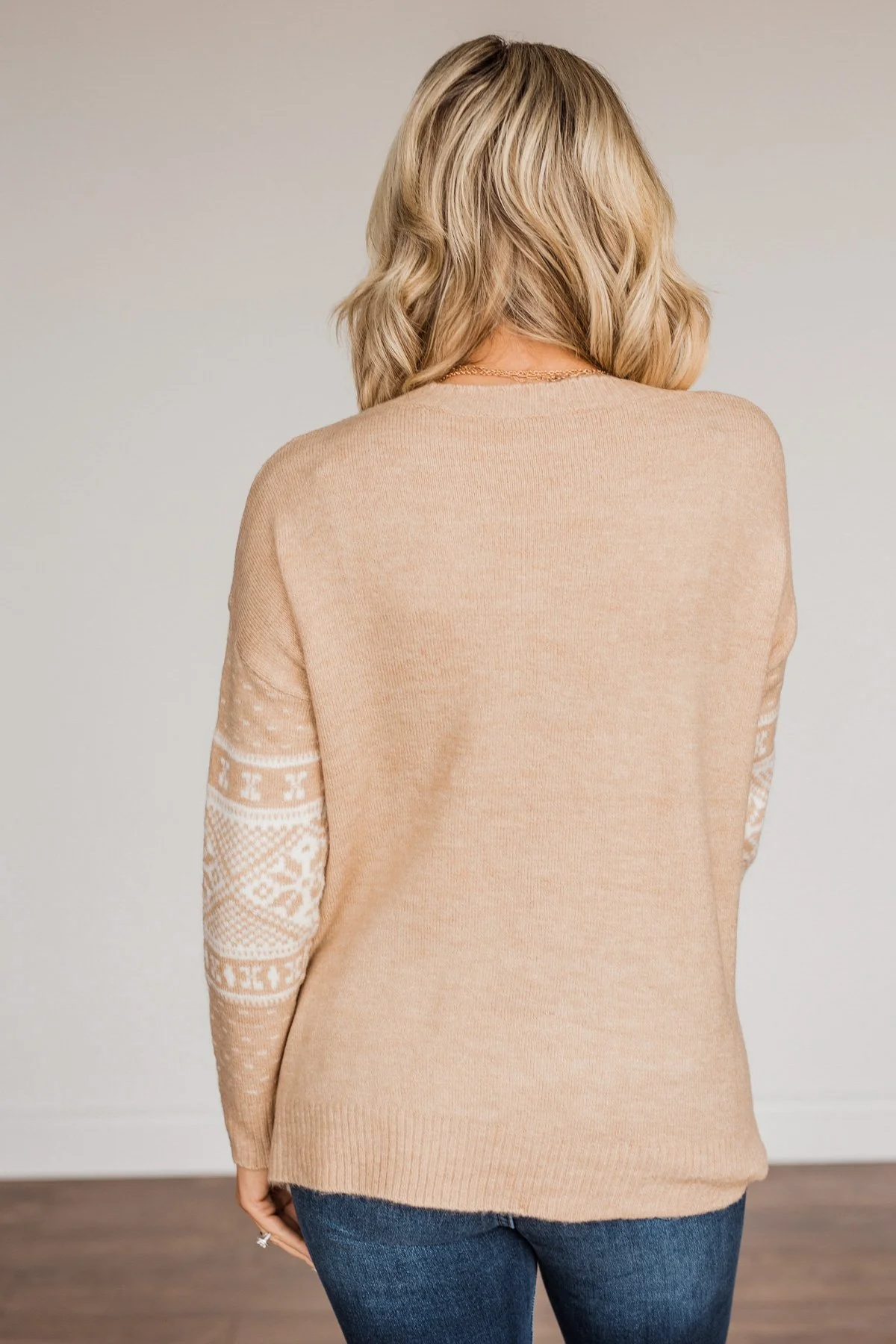Jolly Spirits Knit Sweater- Beige & White - Image 10