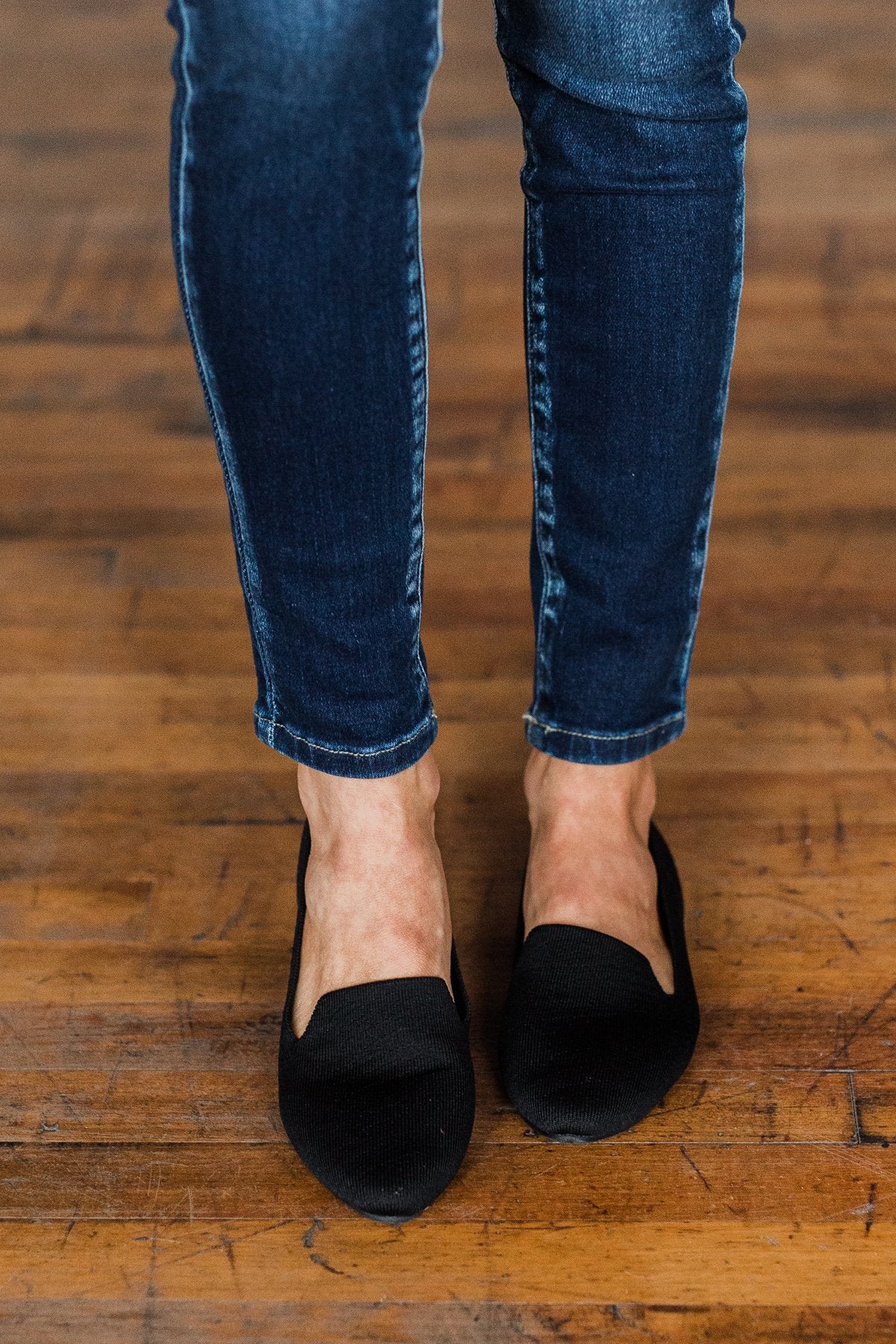 JellyPop Marrianne Flats- Black Knitted - Image 3