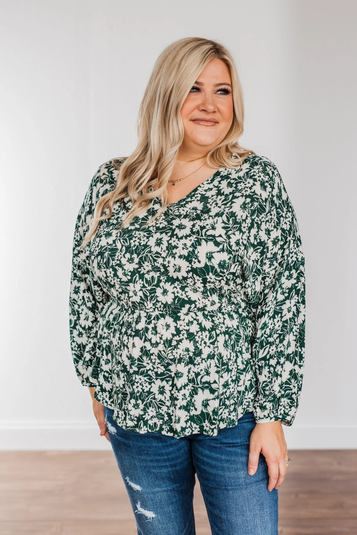 Joy to the World Long Sleeve Blouse- Hunter Green - Image 8