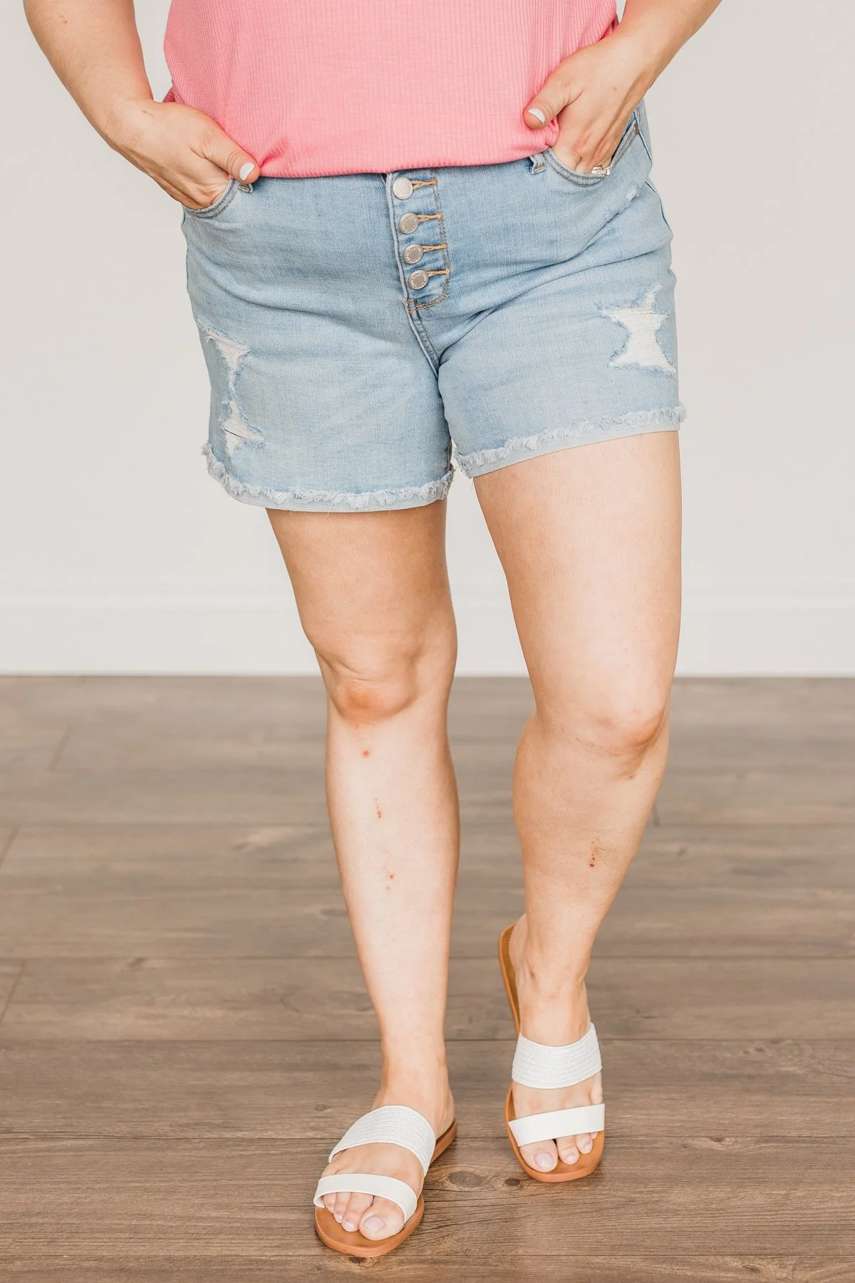 Judy Blue Button Fly Shorts- Sydney Wash - Image 2