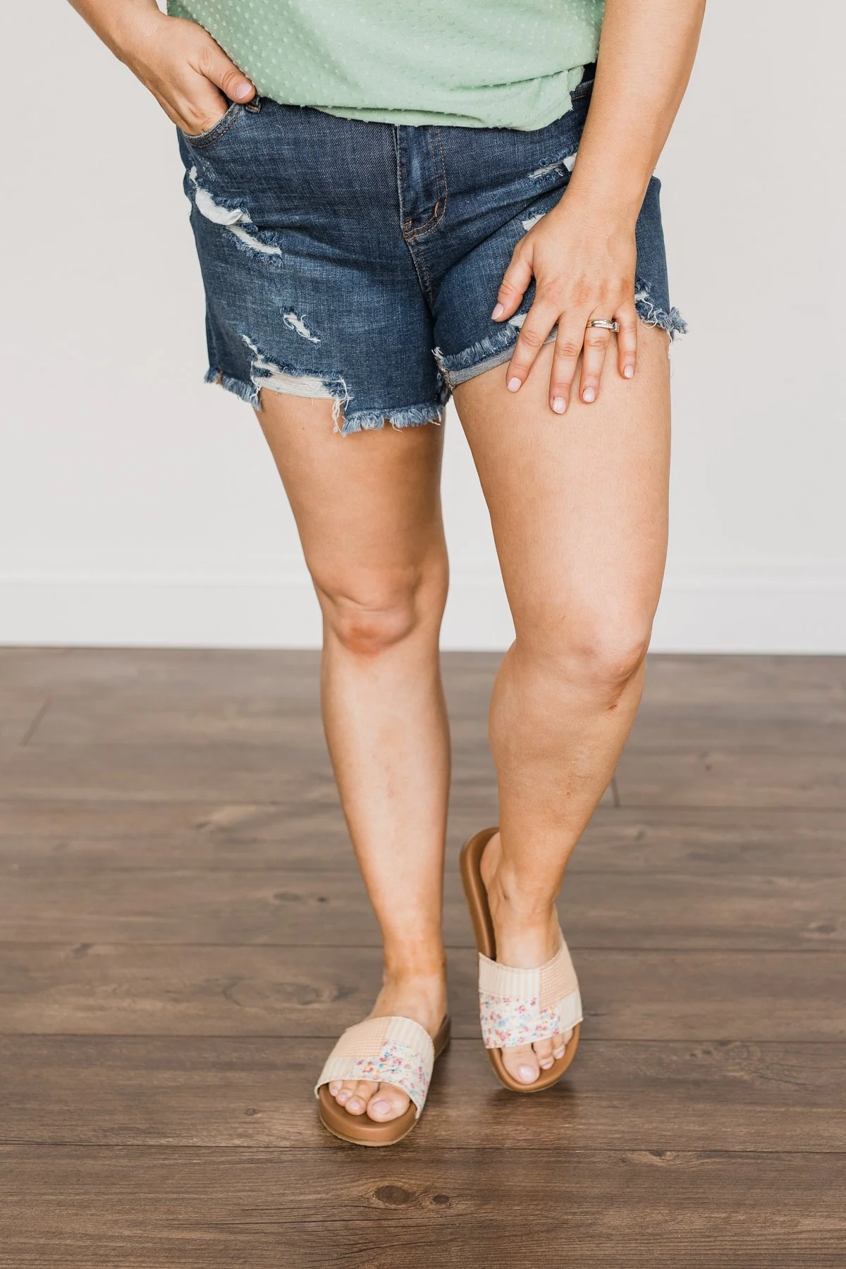 Judy Blue Distressed Shorts- June Wash - Image 2