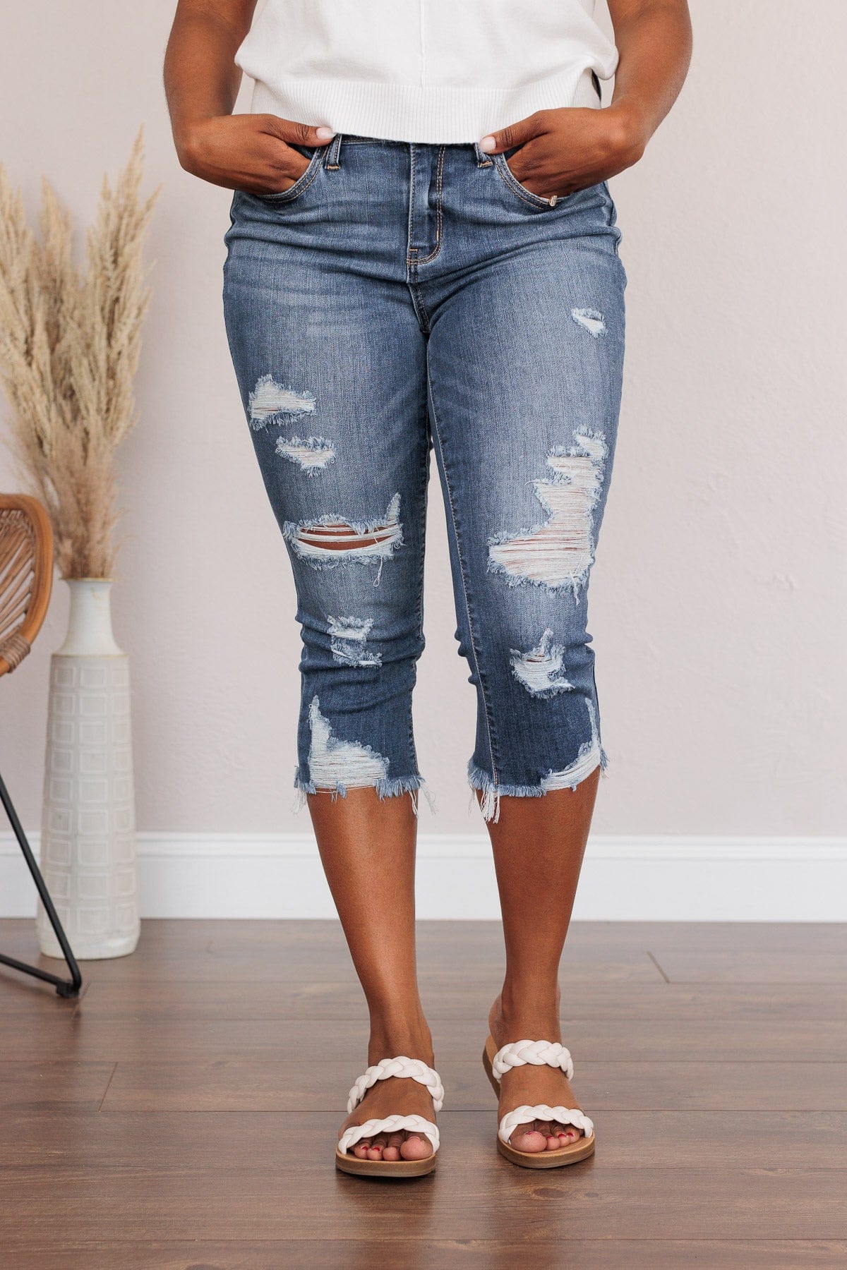 Judy Blue Mid-Rise Capris- Florence Wash - Image 2
