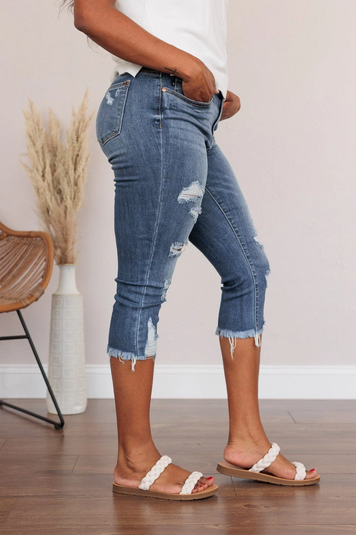 Judy Blue Mid-Rise Capris- Florence Wash - Image 4