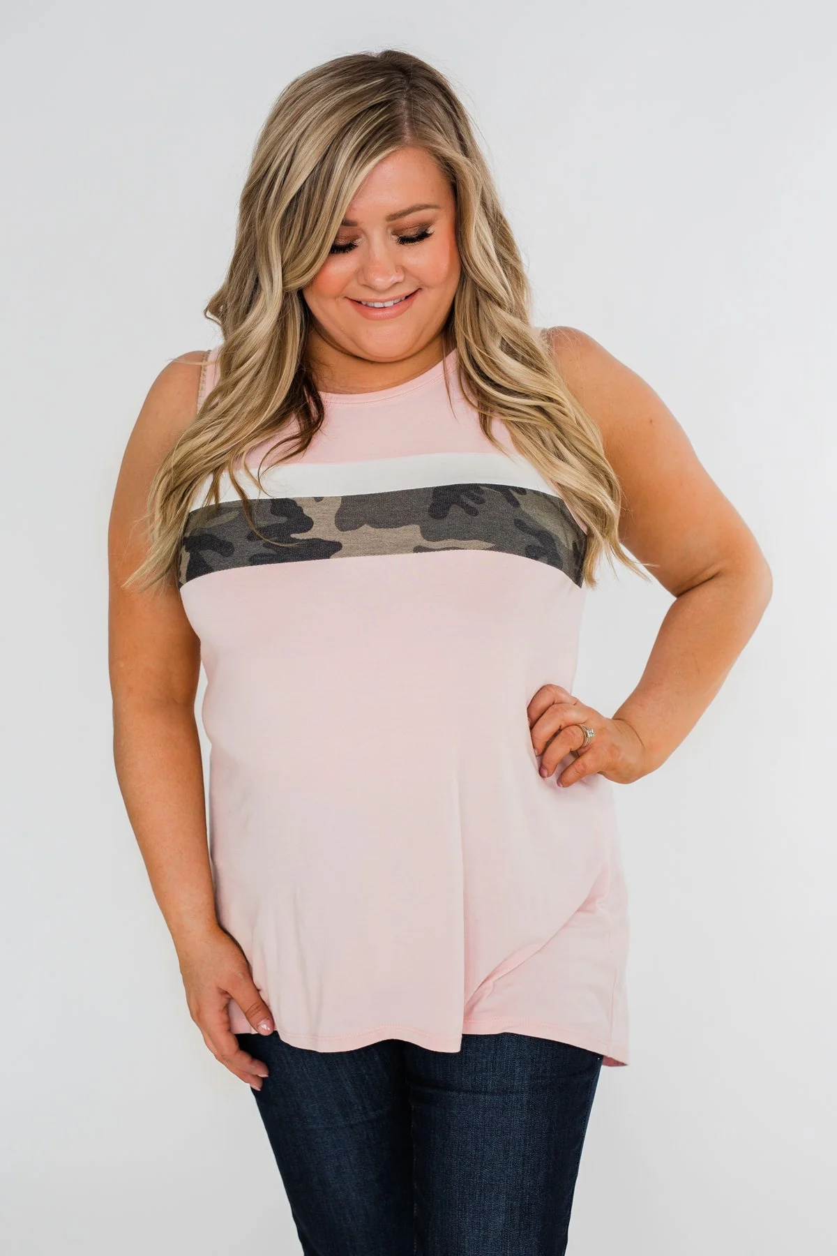 Just A Hint Of Camo Tank Top- Blush - Image 16