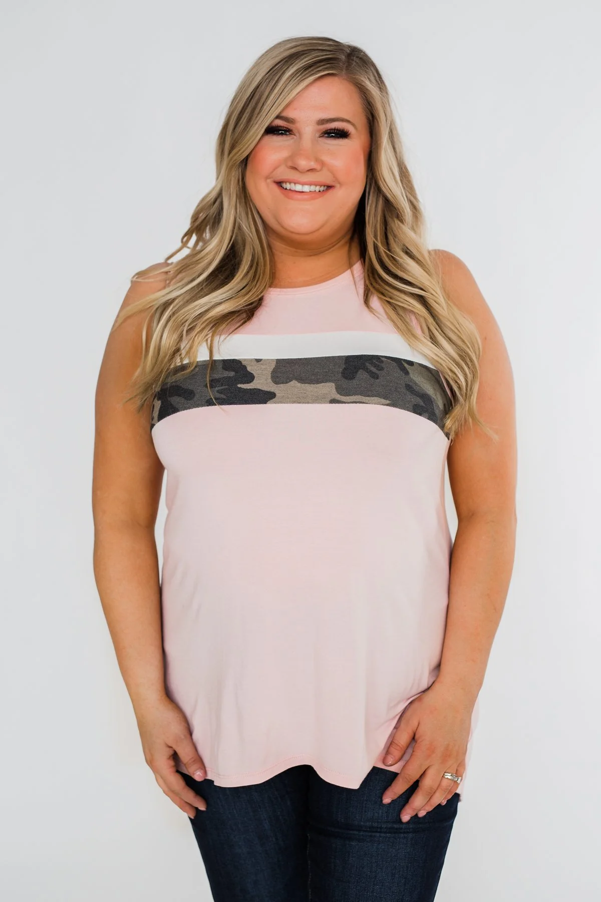 Just A Hint Of Camo Tank Top- Blush - Image 17