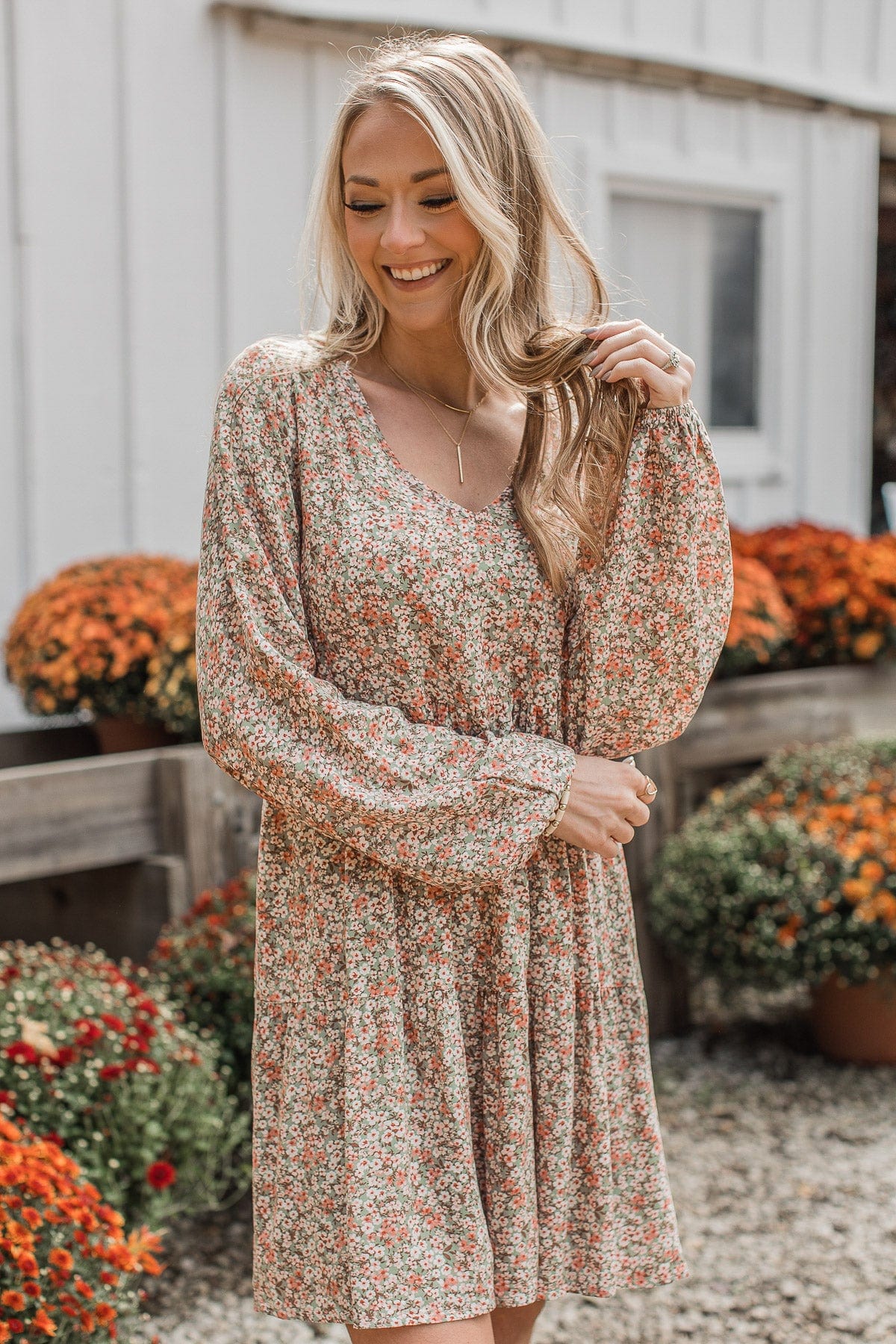 Just A Thought Floral Dress- Sage - Image 4