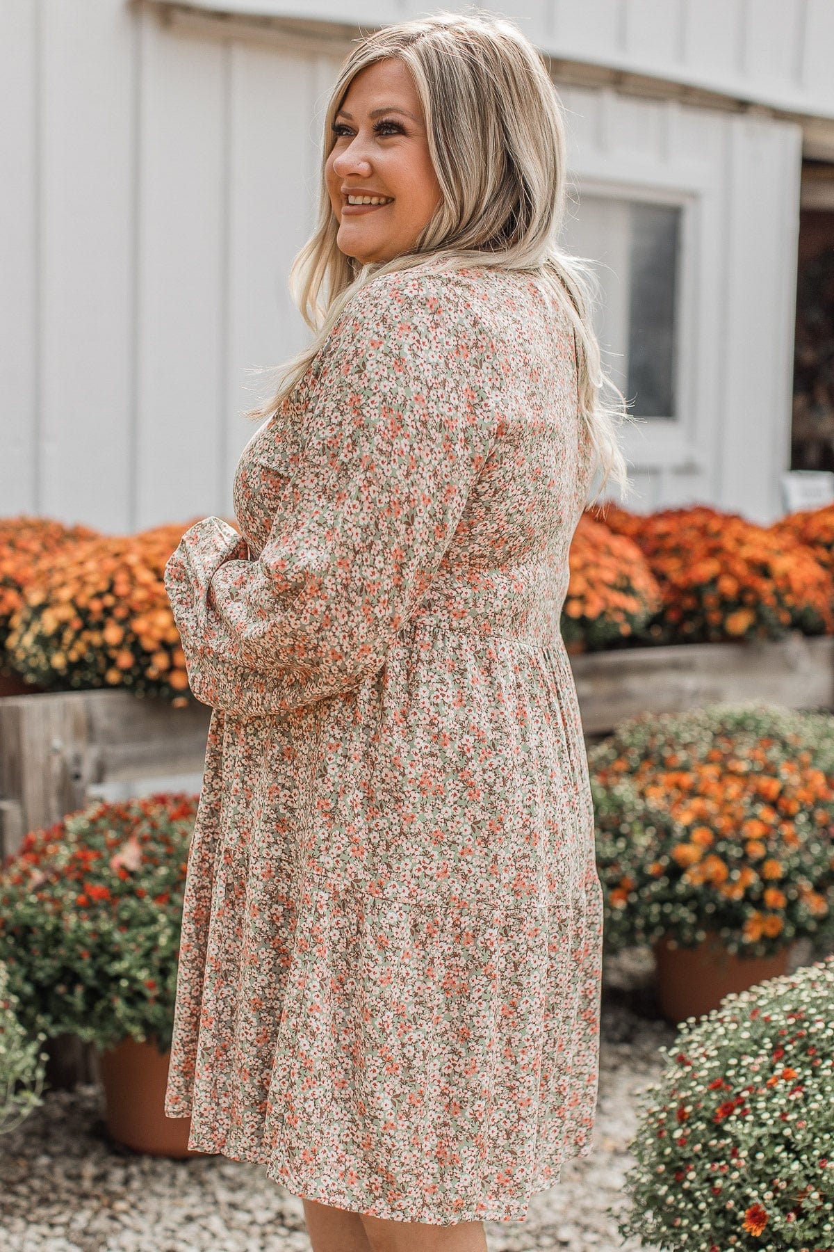 Just A Thought Floral Dress- Sage - Image 7