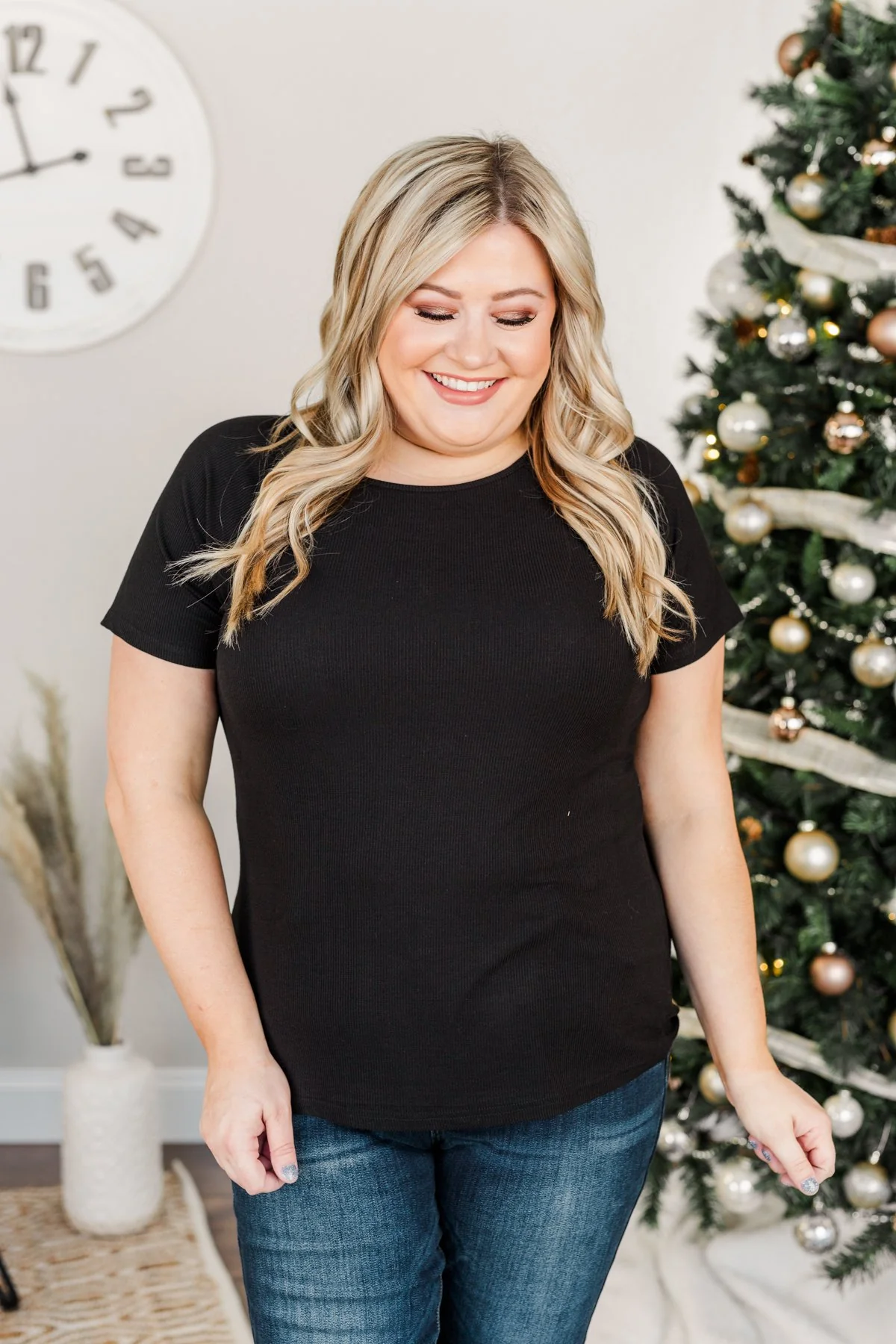 Just Another Chance Knit Top- Black - Image 3