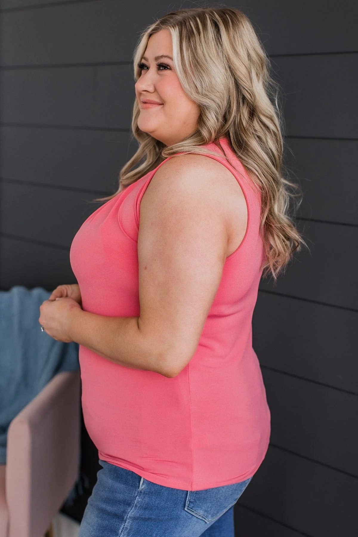 Just Be Yourself Sleeveless Top- Rose Pink - Image 6