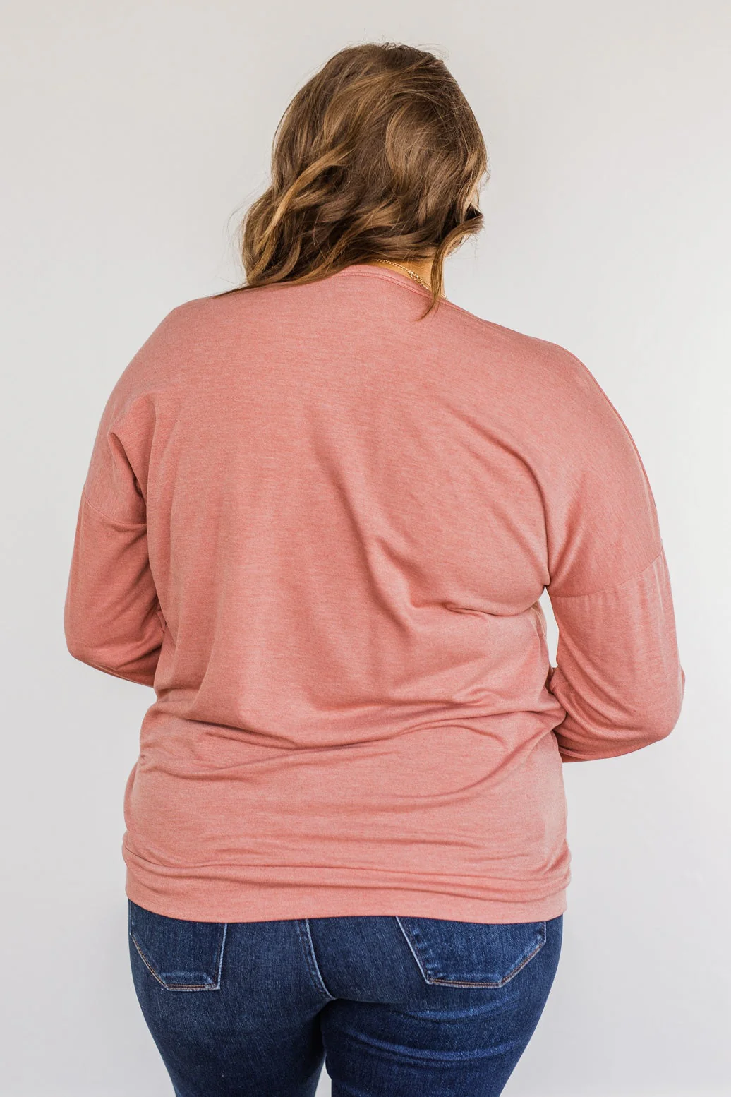 Just For Fun Criss Cross Long Sleeve Top- Mauve - Image 12