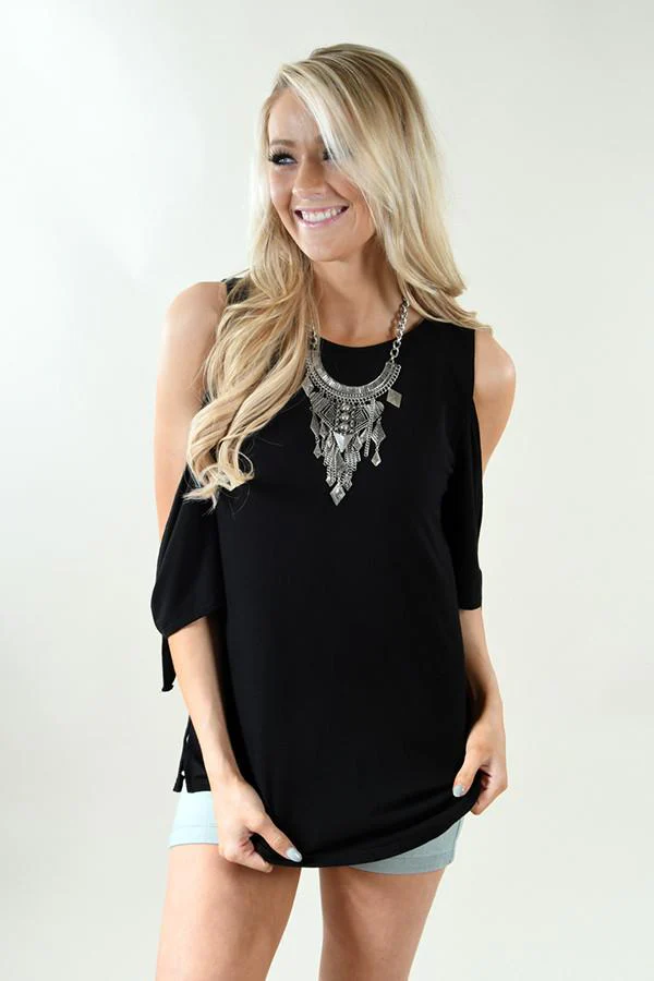 Just My Type Cold Shoulder Top