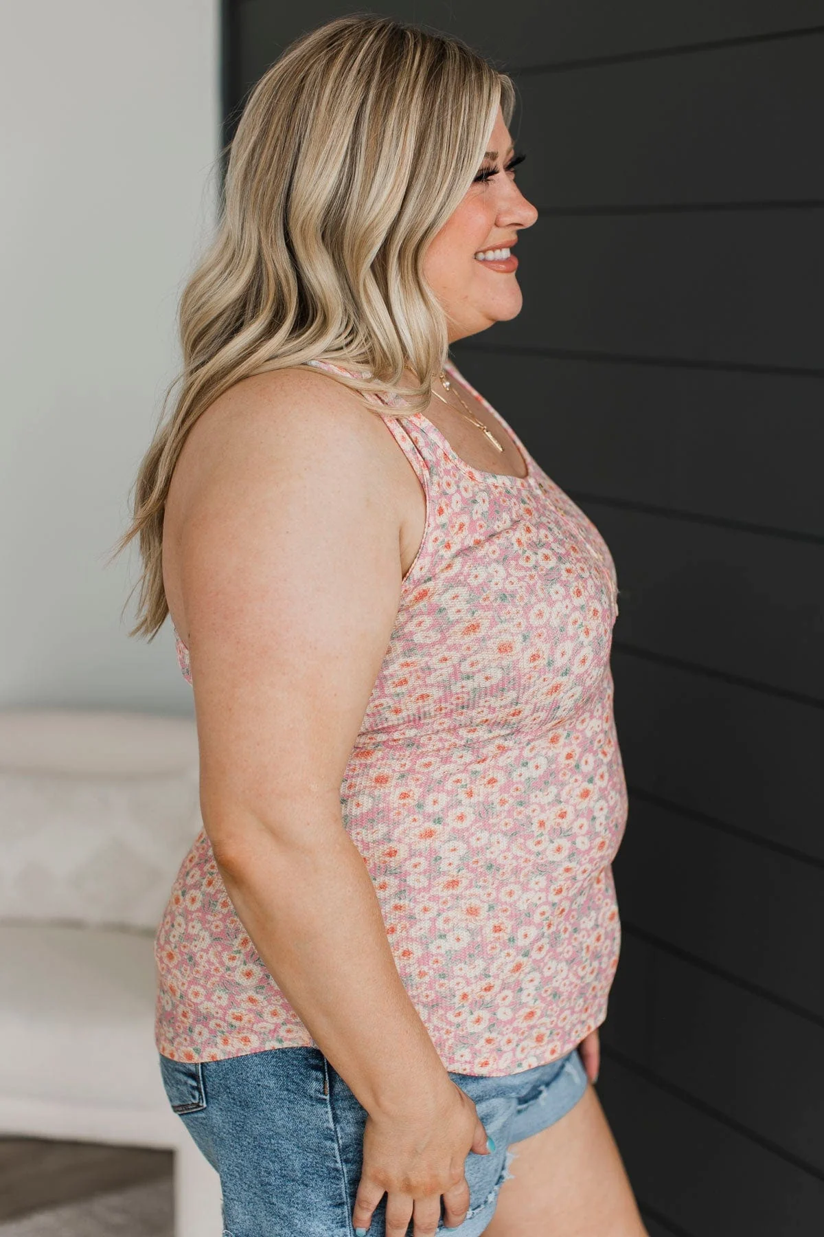 Just So You Know Floral Tank Top- Pink - Image 5