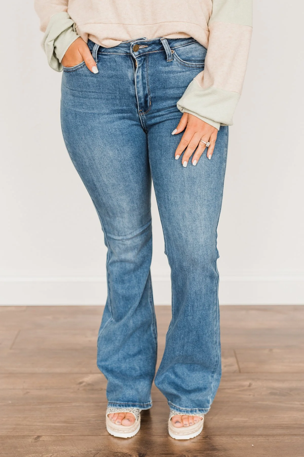 Just USA Skinny Flare Jeans- Phoebe Wash - Image 4