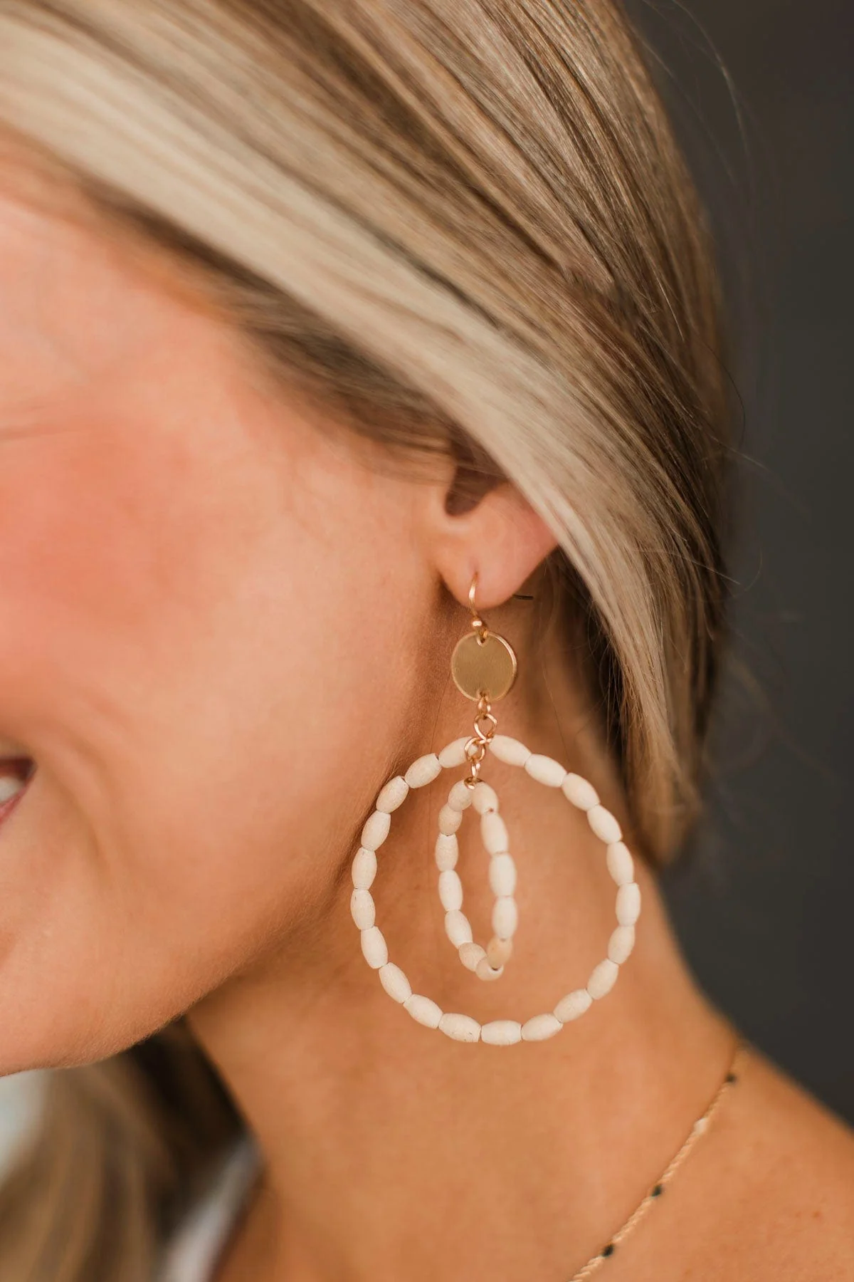 Just What I Needed Dangle Earrings- Cream - Image 2