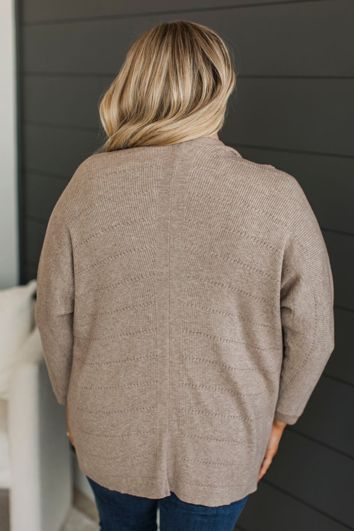 Just You & Me Dolman Sleeve Cardigan- Stone - Image 8