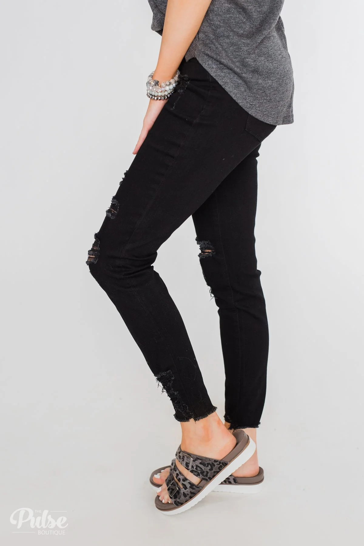 KanCan Callie Jeans- Black Distressed - Image 4