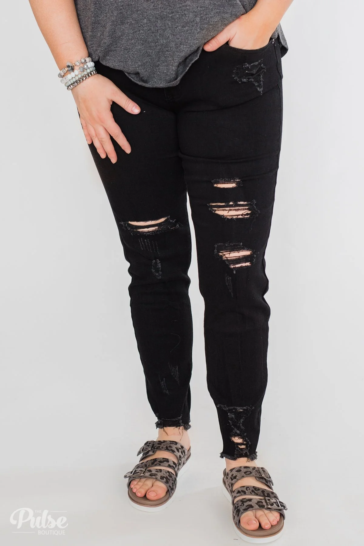 KanCan Callie Jeans- Black Distressed - Image 7