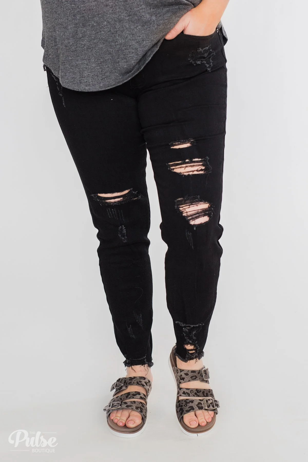 KanCan Callie Jeans- Black Distressed - Image 9