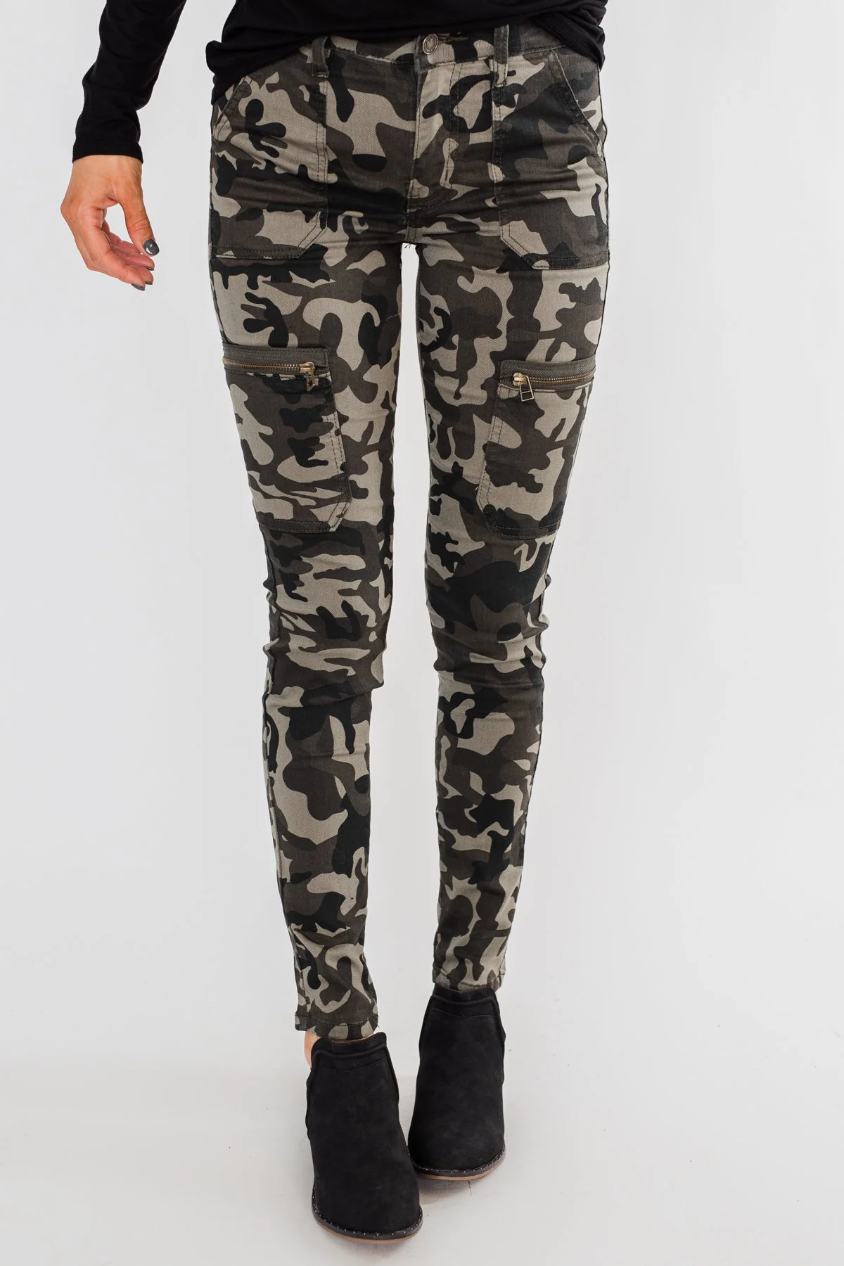 Kan Can- Camo Zipper Skinny Jeans - Image 2