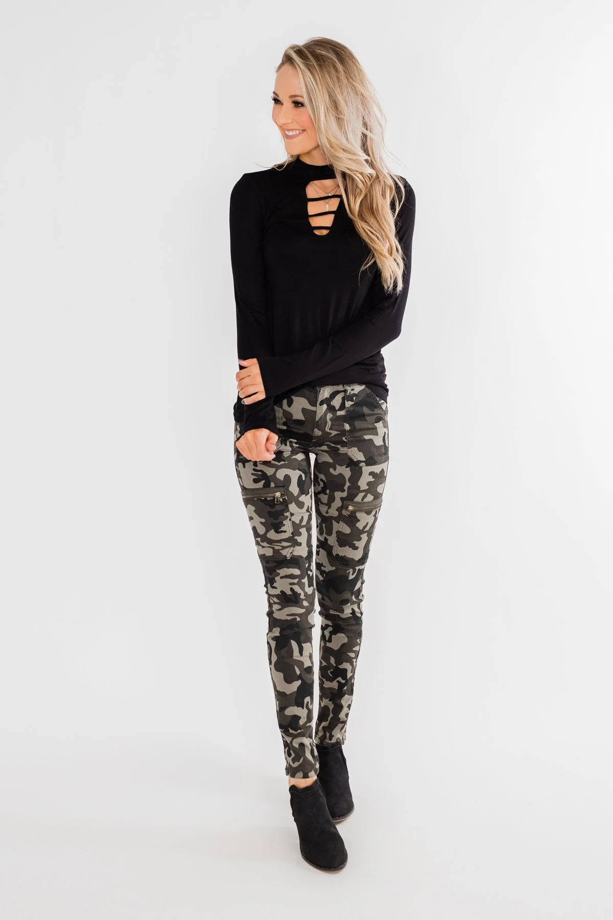 Kan Can- Camo Zipper Skinny Jeans - Image 3