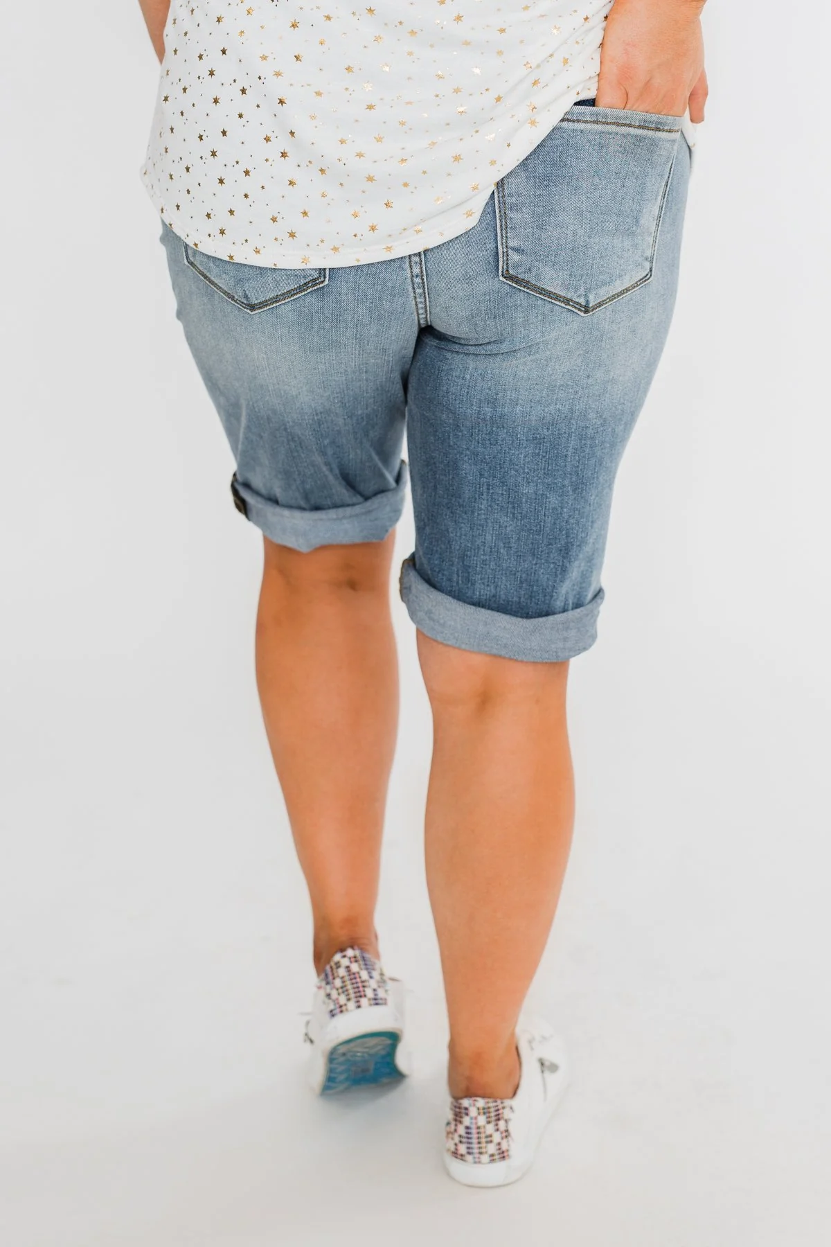 KanCan Distressed Bermuda Shorts- Ciara Wash - Image 16