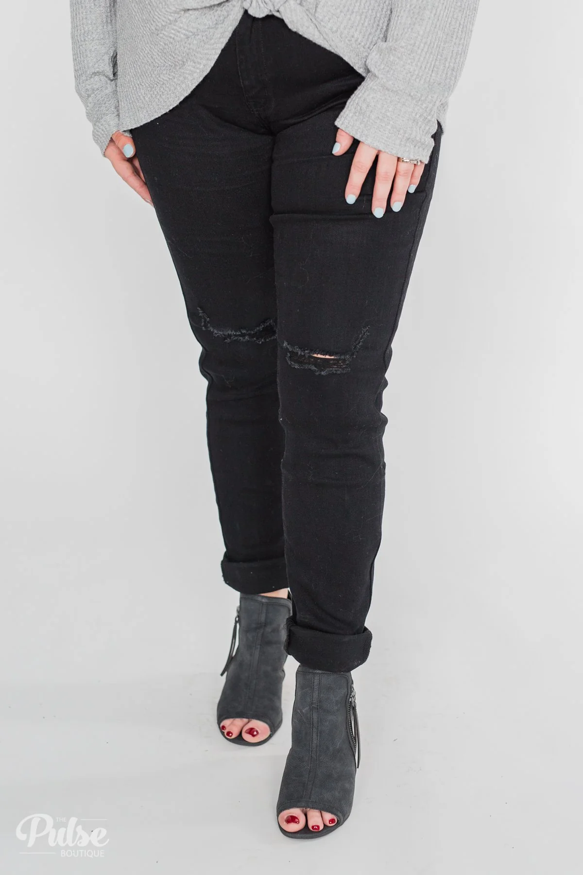KanCan Rylee Jeans - Black Distressed - Image 6